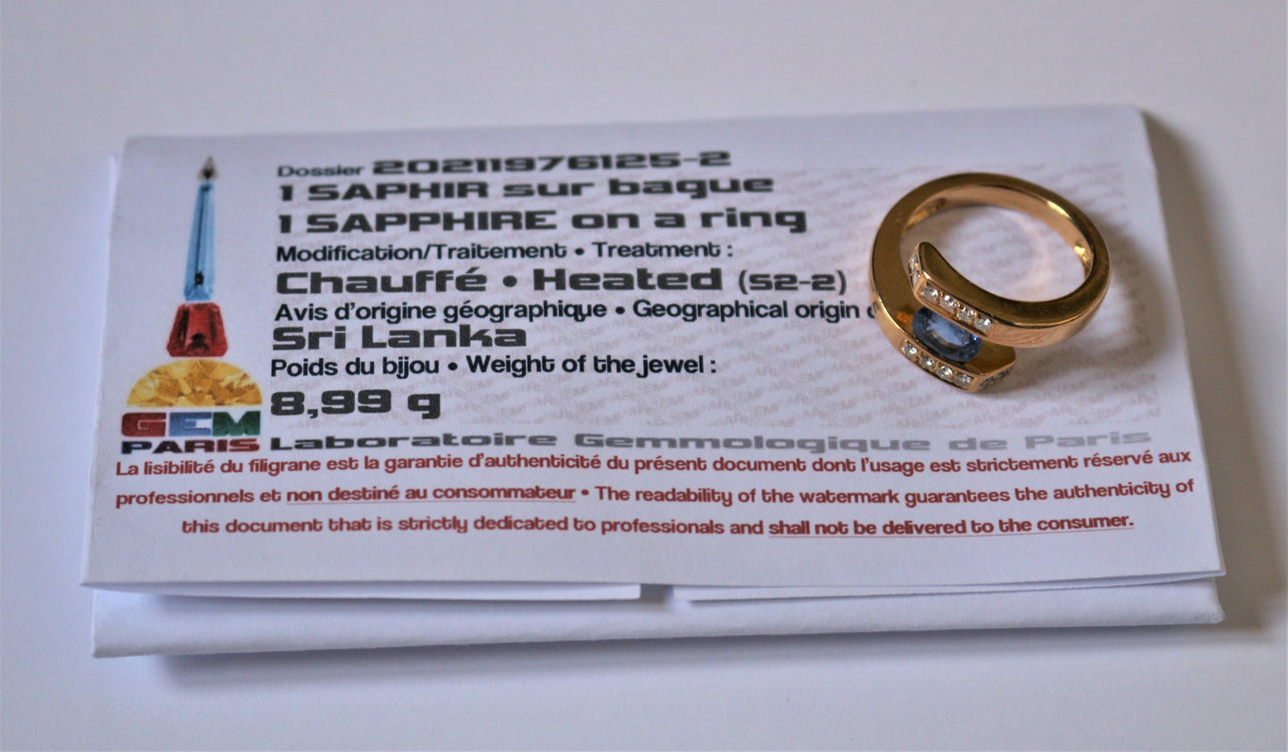 Bague Saphir Du Sri Lanka Ceylan
