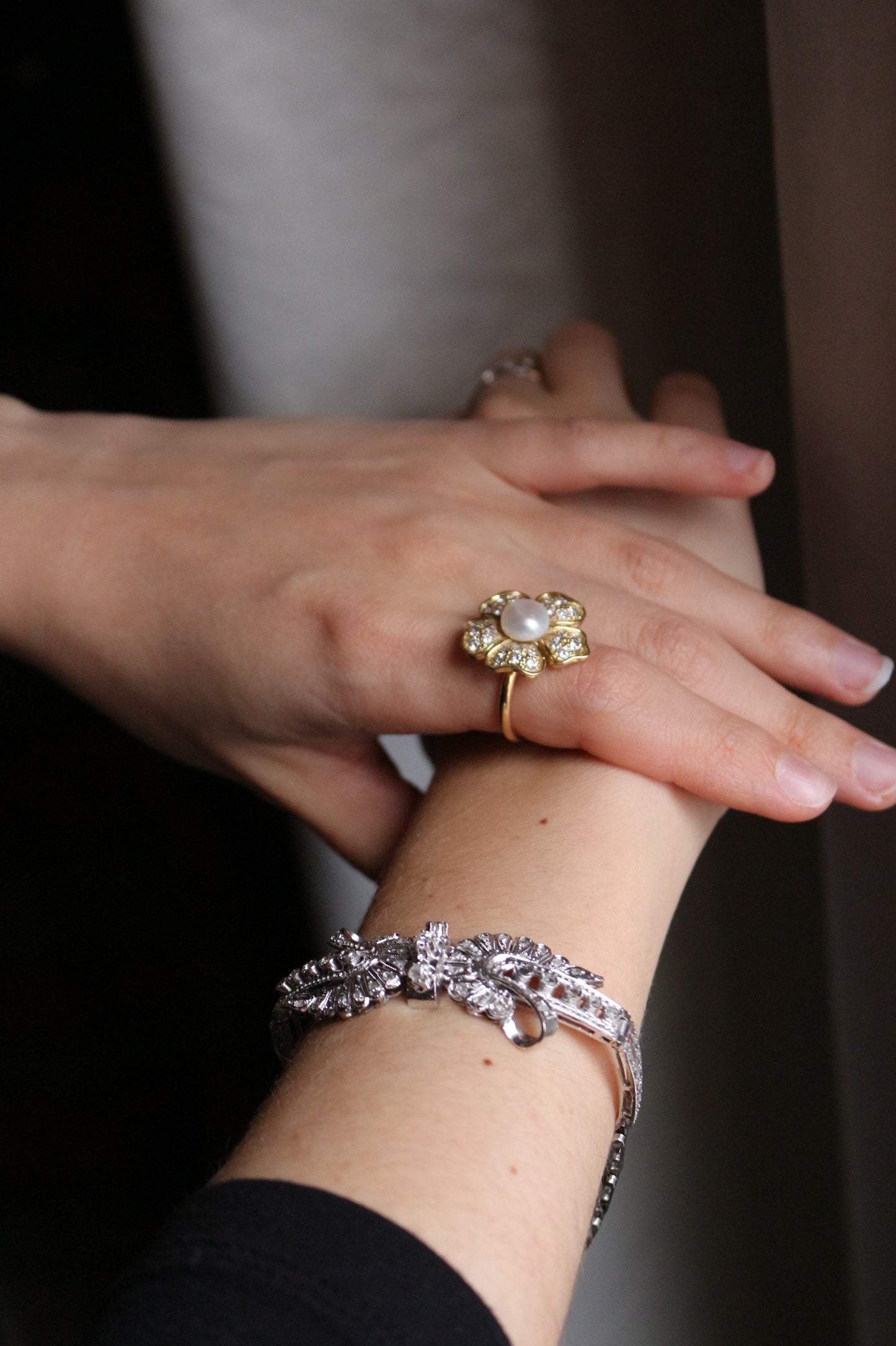 Bracelet Noeud en Or Blanc Et Diamants