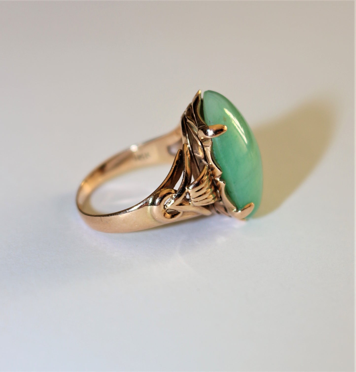 Bague Cabochon De Jade