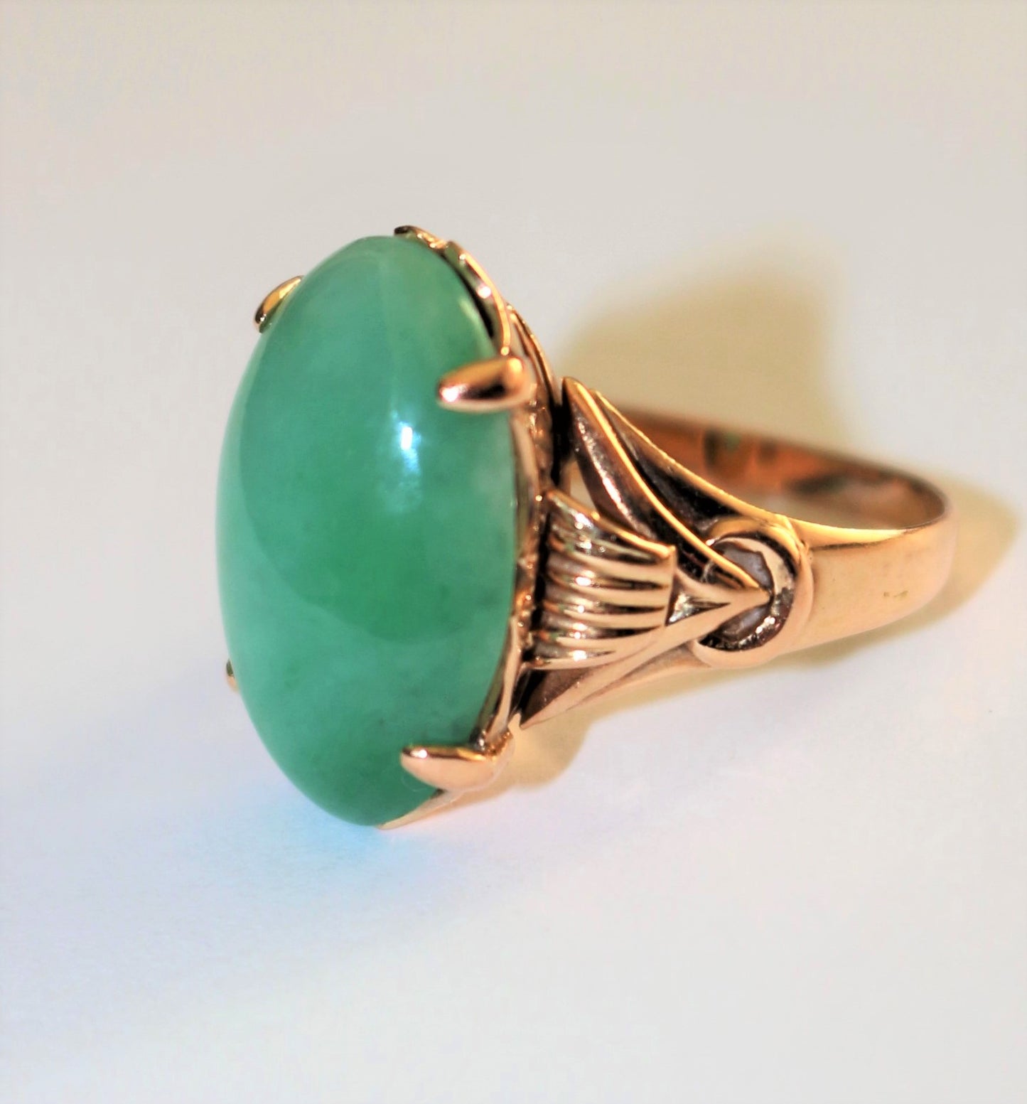 Bague Cabochon De Jade