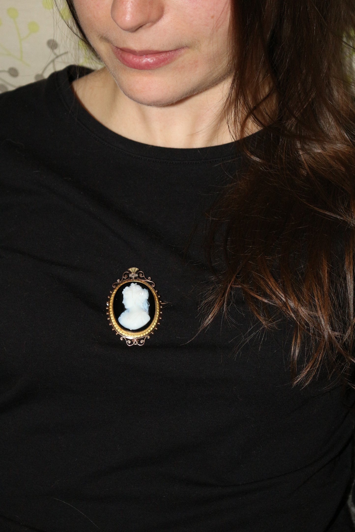 Broche Camée Sur Onyx Napoléon III