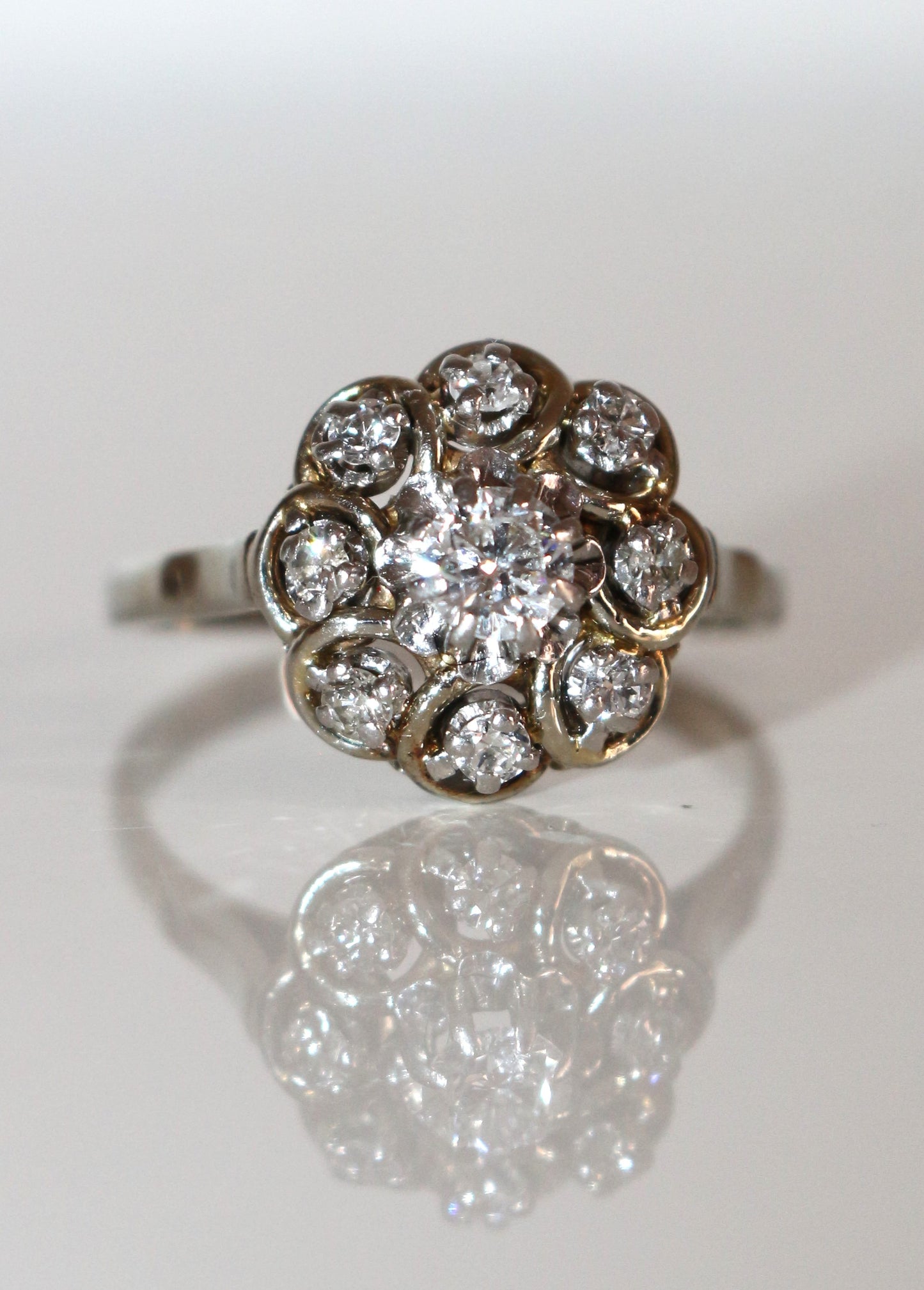 Bague Marguerite Diamants Or Blanc