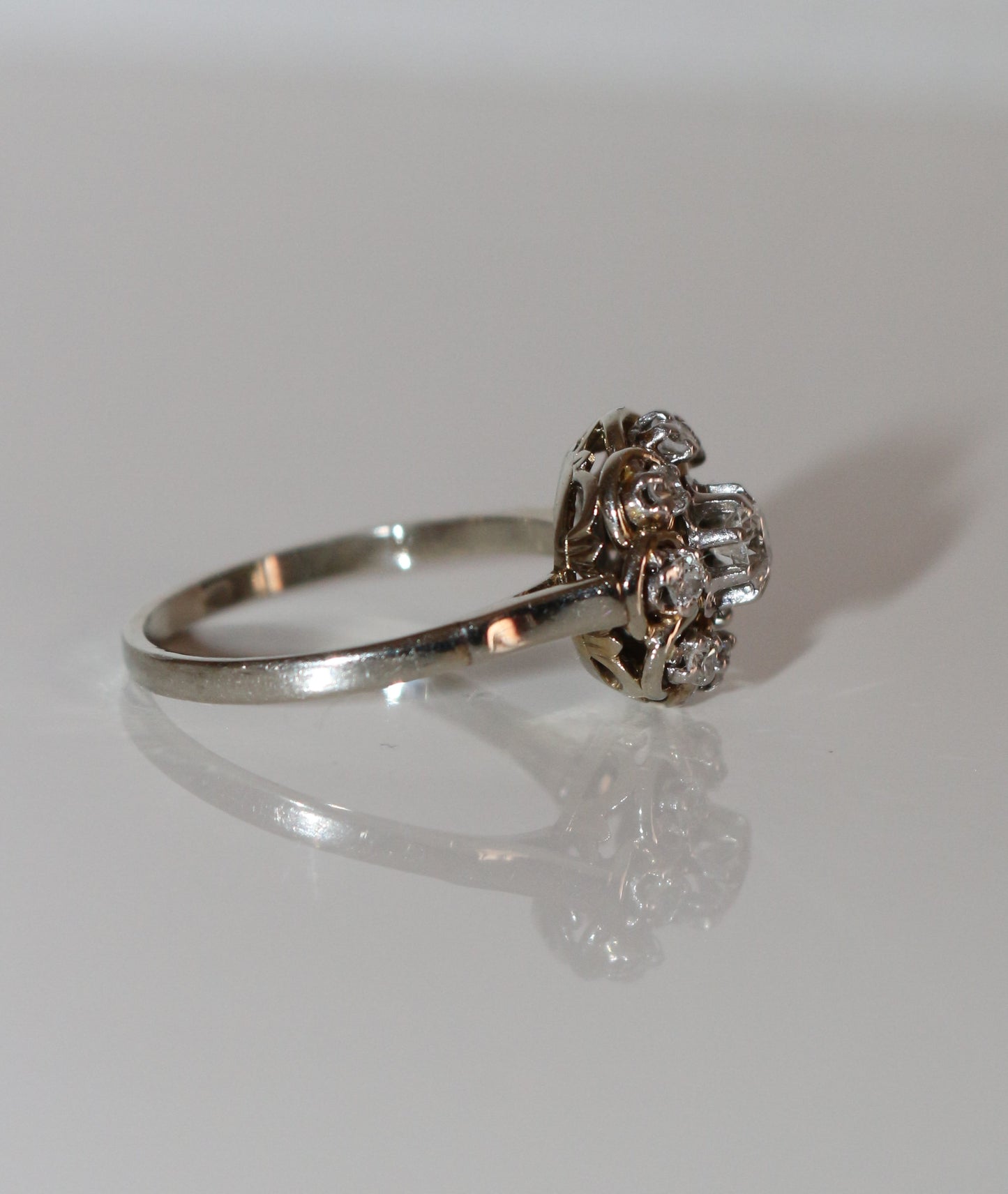 Bague Marguerite Diamants Or Blanc