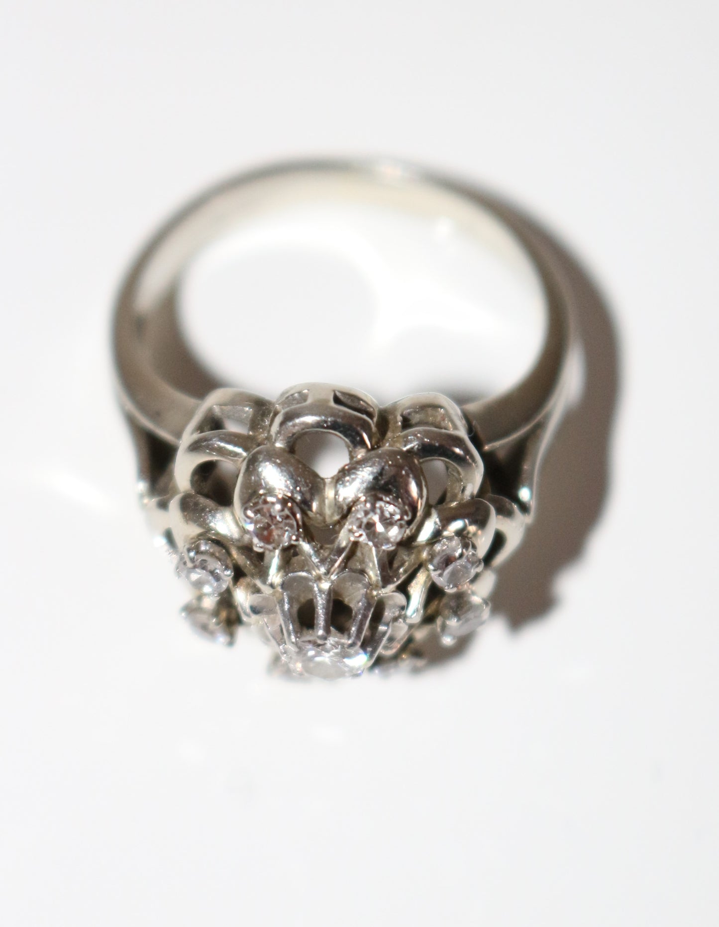 Bague marguerite Diamants Et Platine 1950