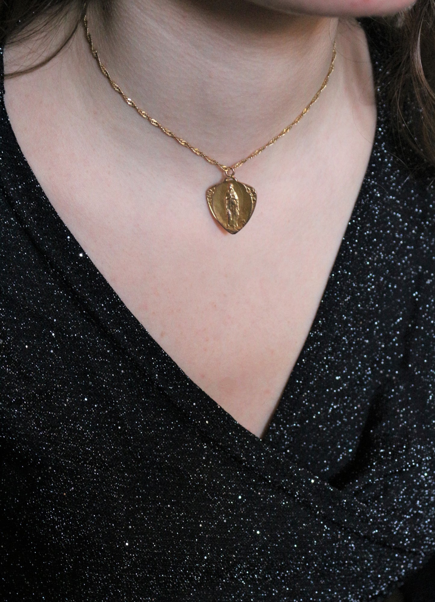 Médaille Religieuse Or Jaune Art Nouveau