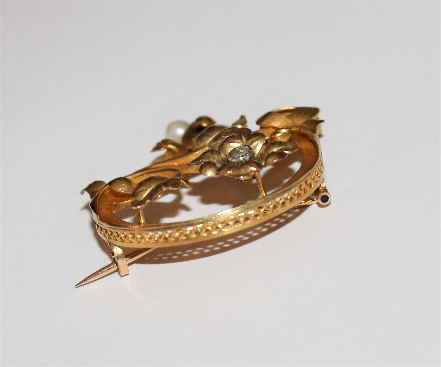 Broche d'époque Art Nouveau En Or Jaune
