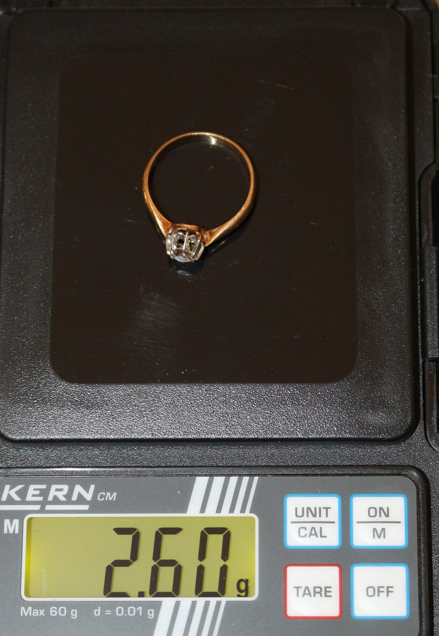 Bague Solitaire Or Et Platine taille ancienne