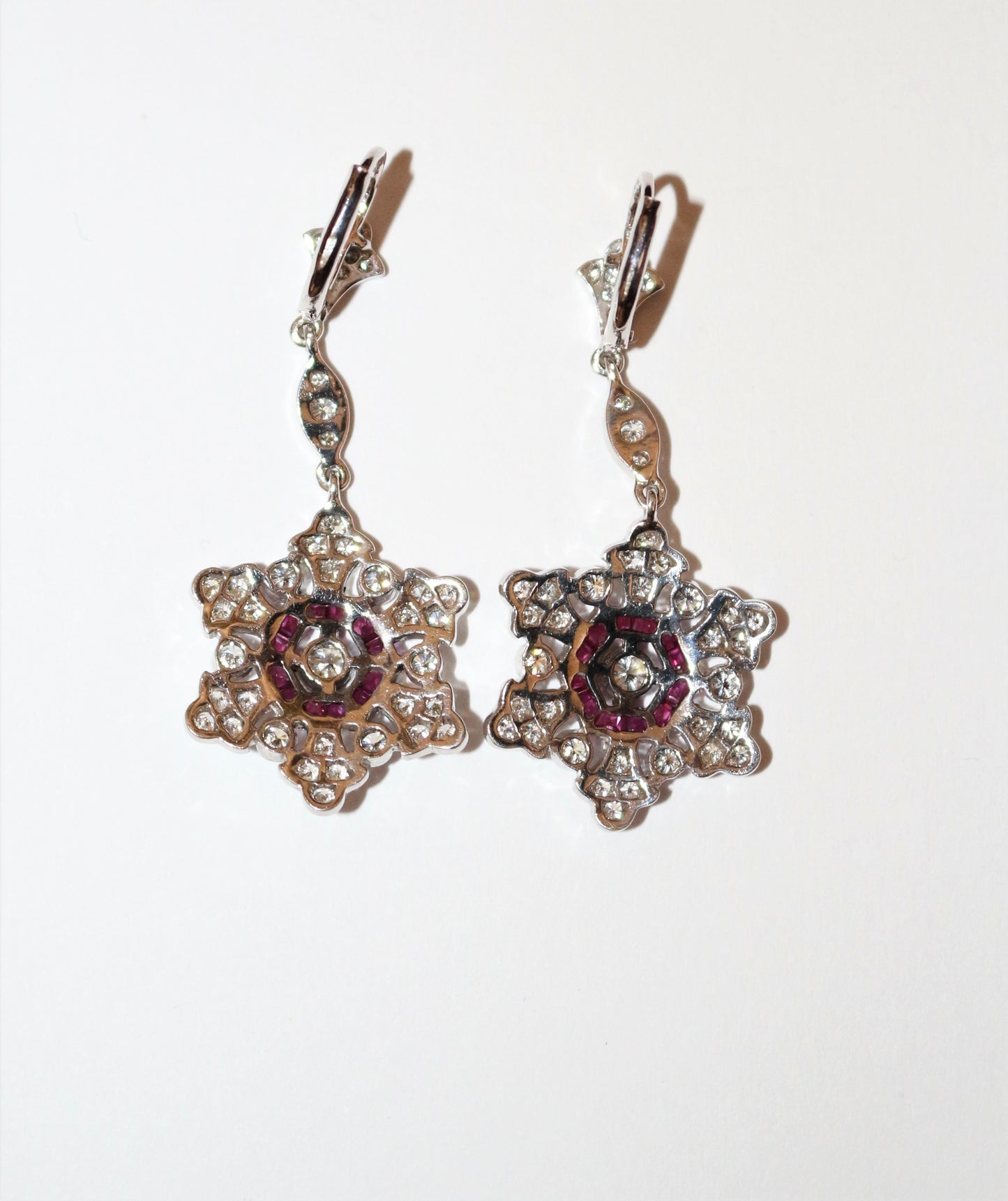 Pendants d'Oreilles Diamants & Rubis
