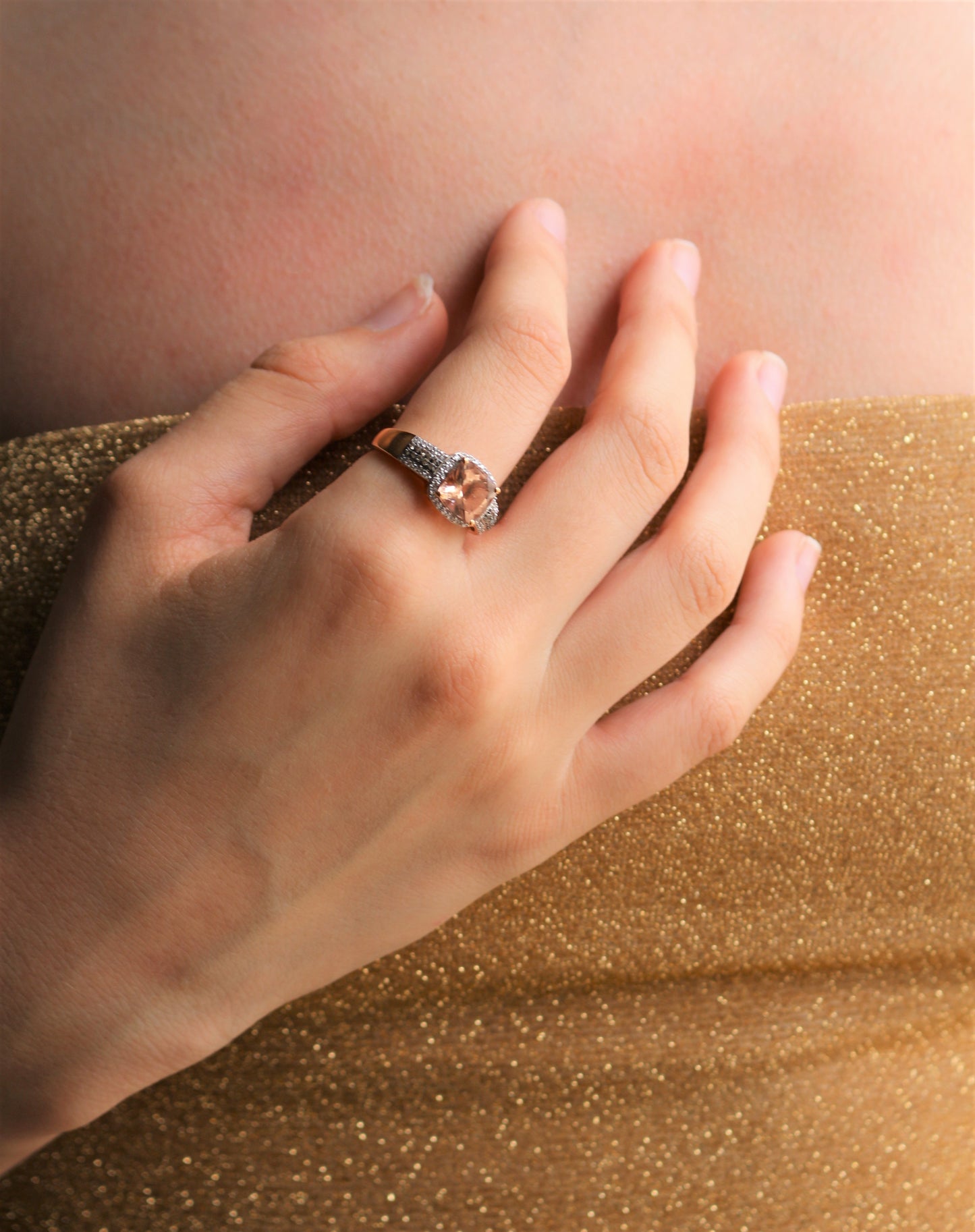 Bague Or Rose Morganite