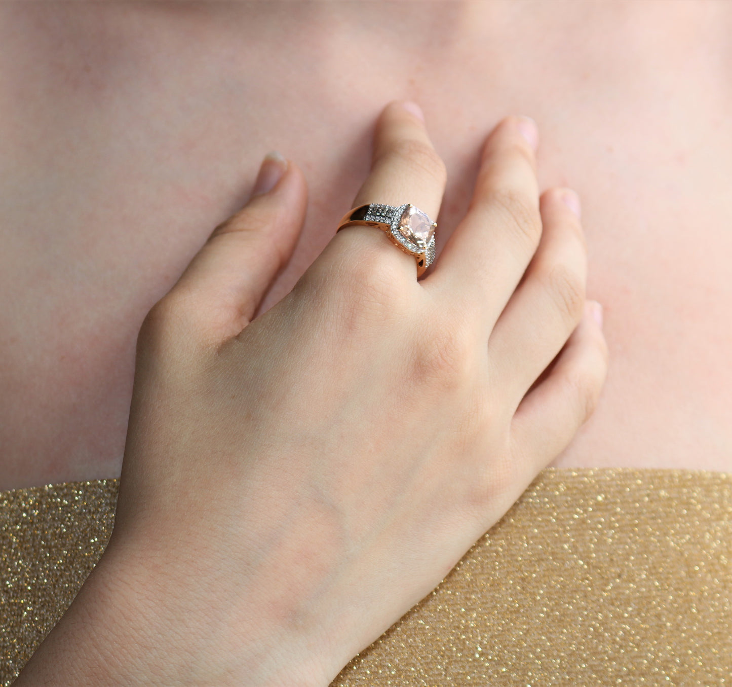 Bague Or Rose Morganite