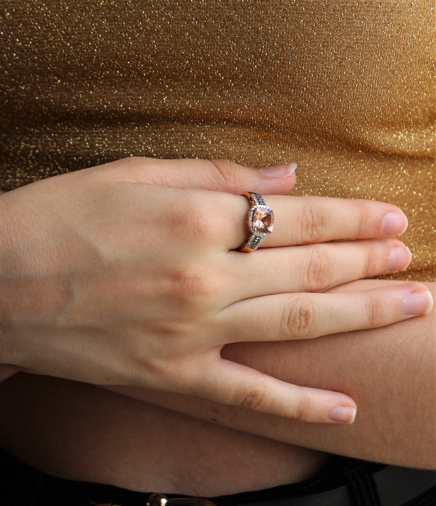 Bague Or Rose Morganite