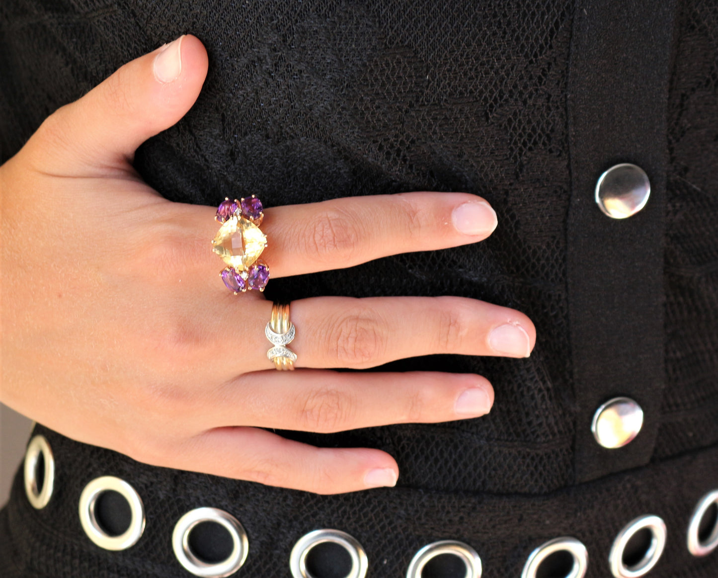 Bague papillon or rose