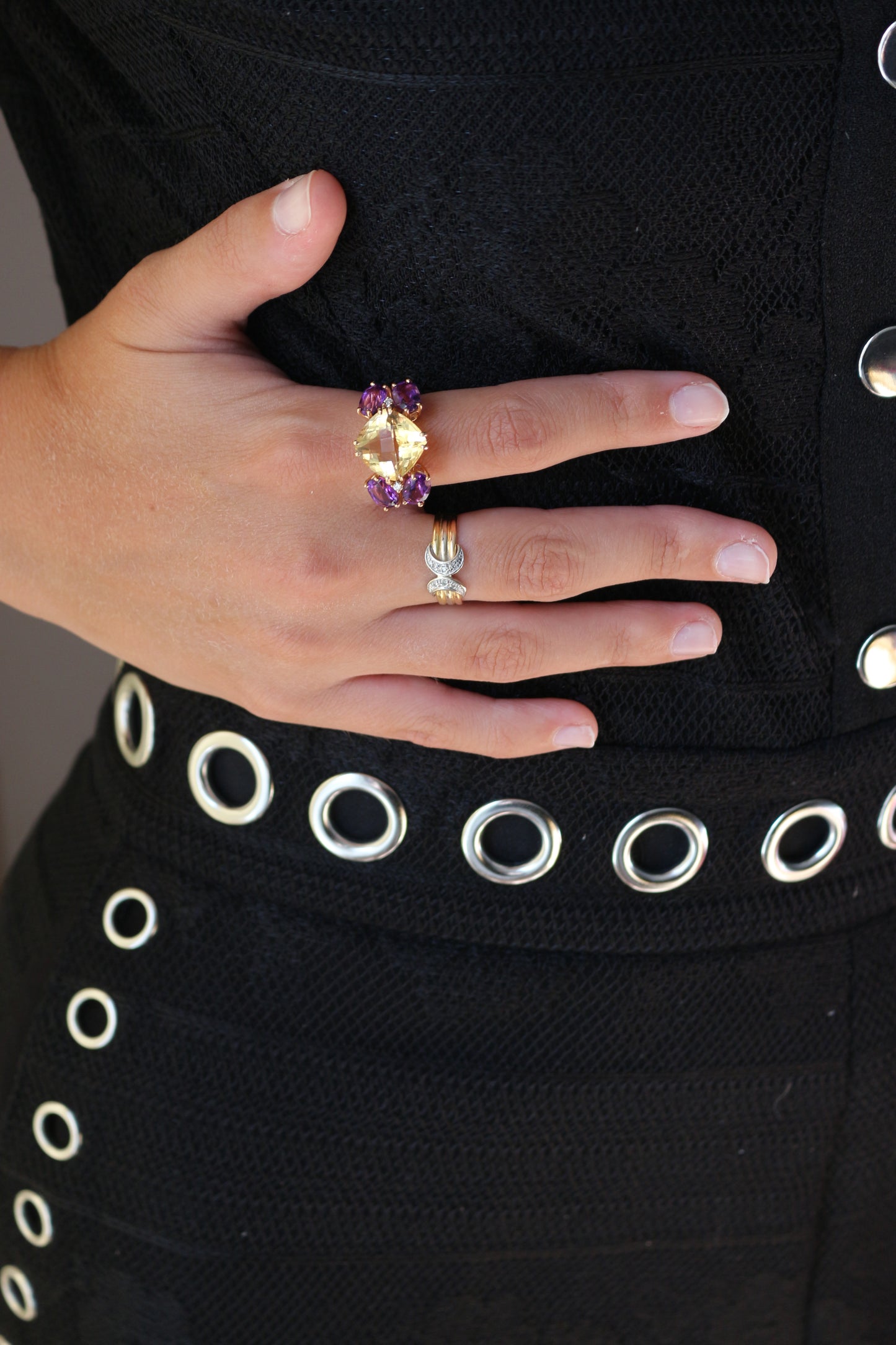 Bague papillon or rose