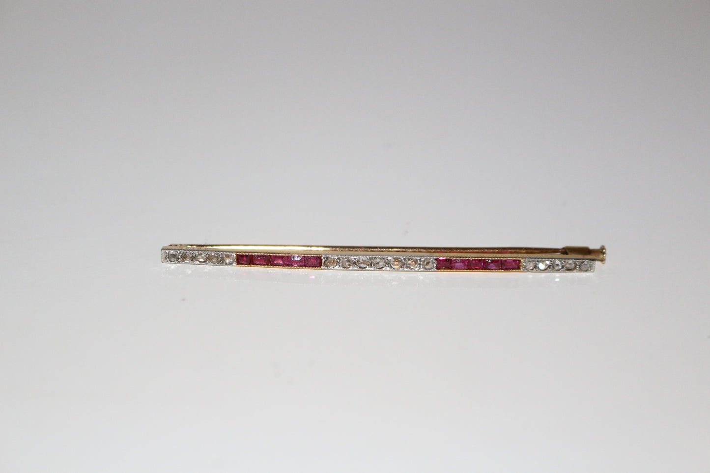 Broche-barrette Art Déco Rubis Et Diamants