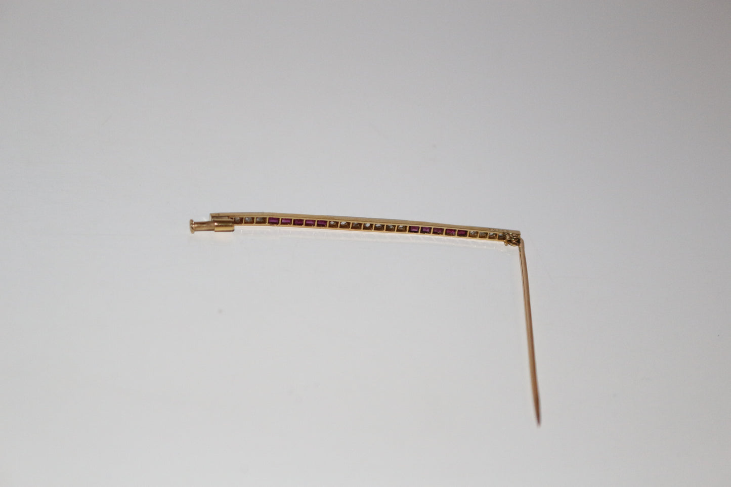Broche-barrette Art Déco Rubis Et Diamants