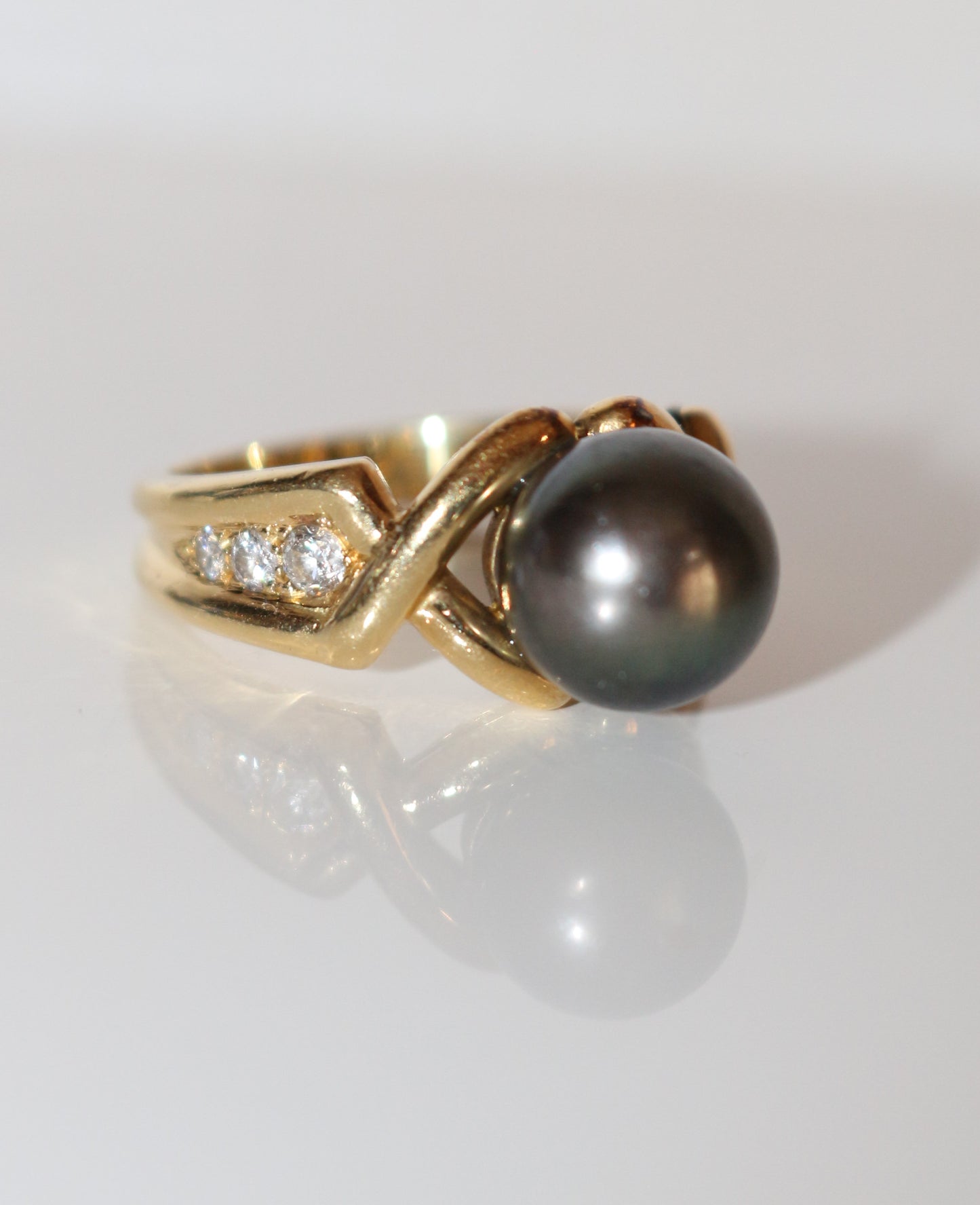 Bague Perle De Tahiti Et Diamants