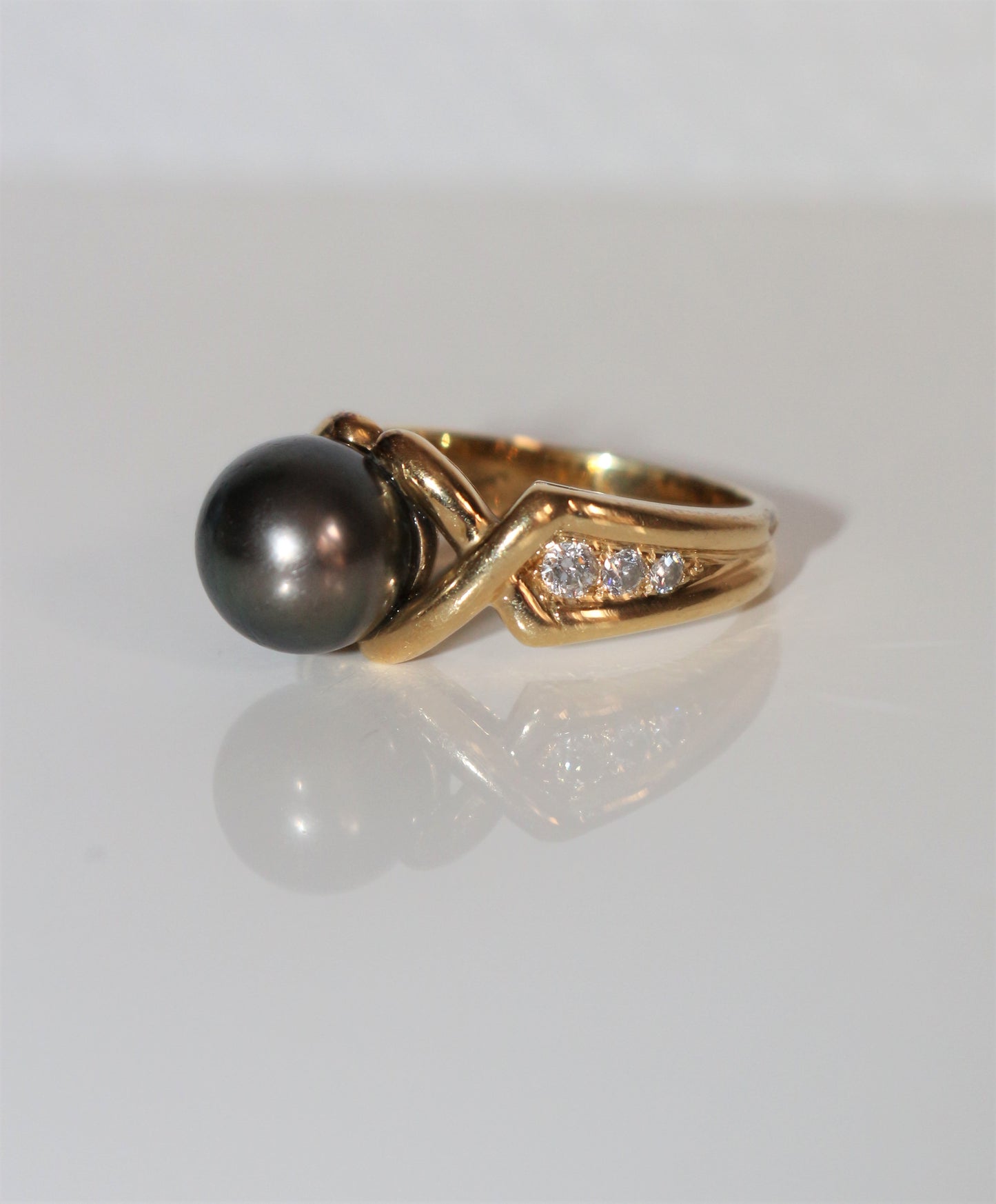 Bague Perle De Tahiti Et Diamants