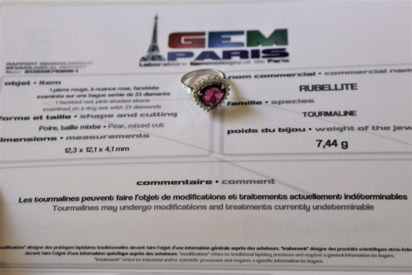 Bague Rubellite & Diamants