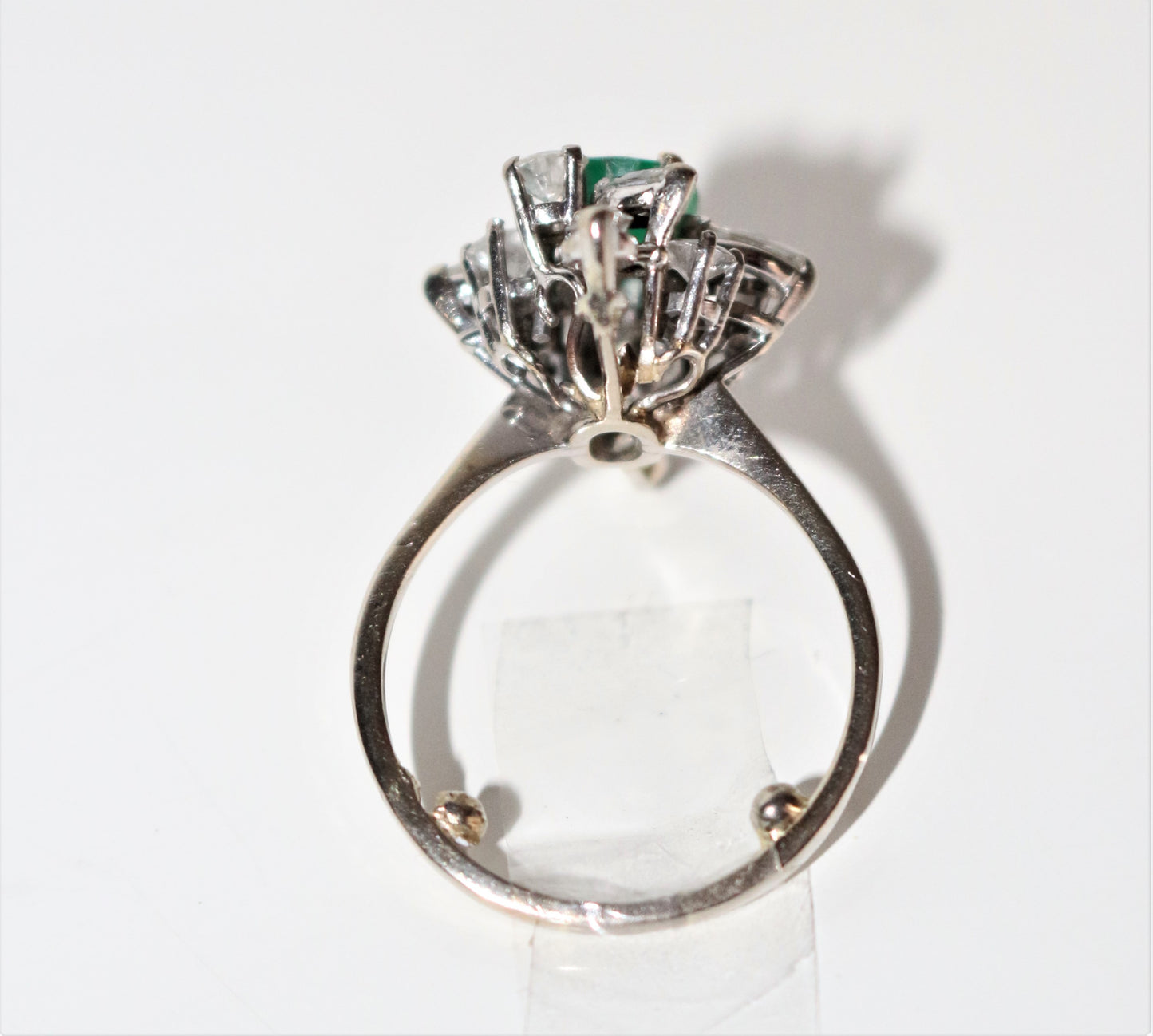Bague Navette émeraude Et Diamants