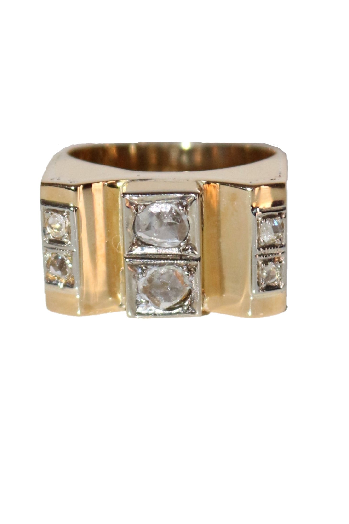 Bague Tank Diamants Taille Rose – Trésors de Luxe