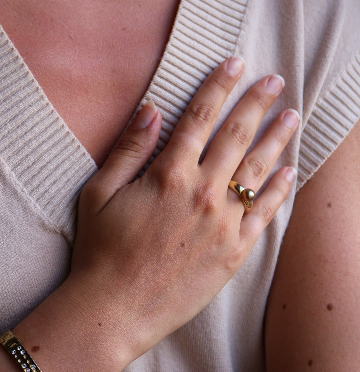 Bague Perle Fine Dorée