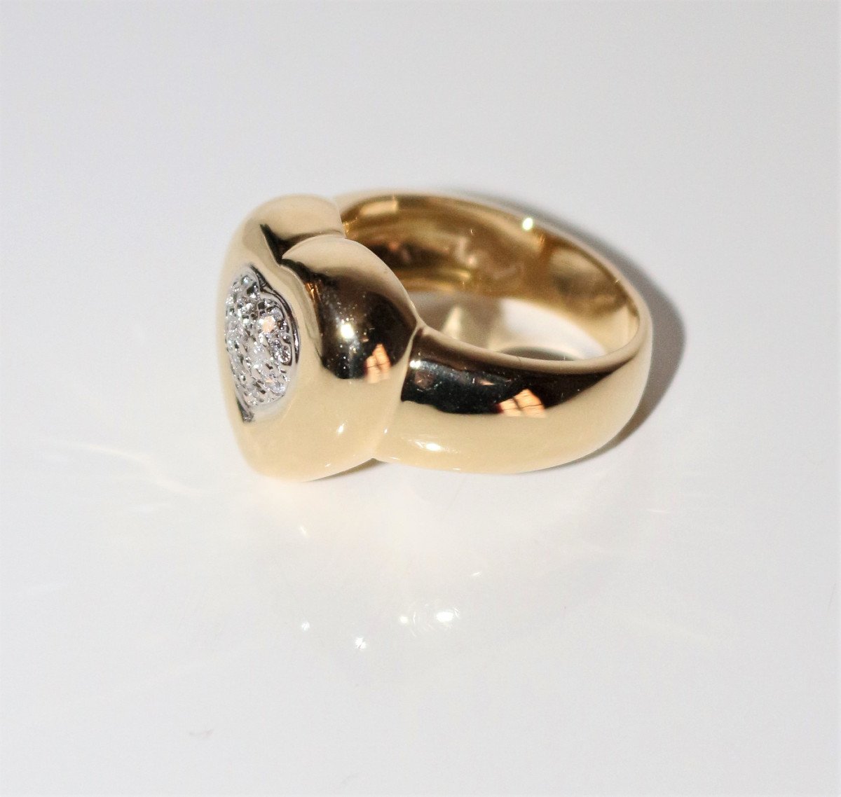 Bague Coeur Pavage Diamants