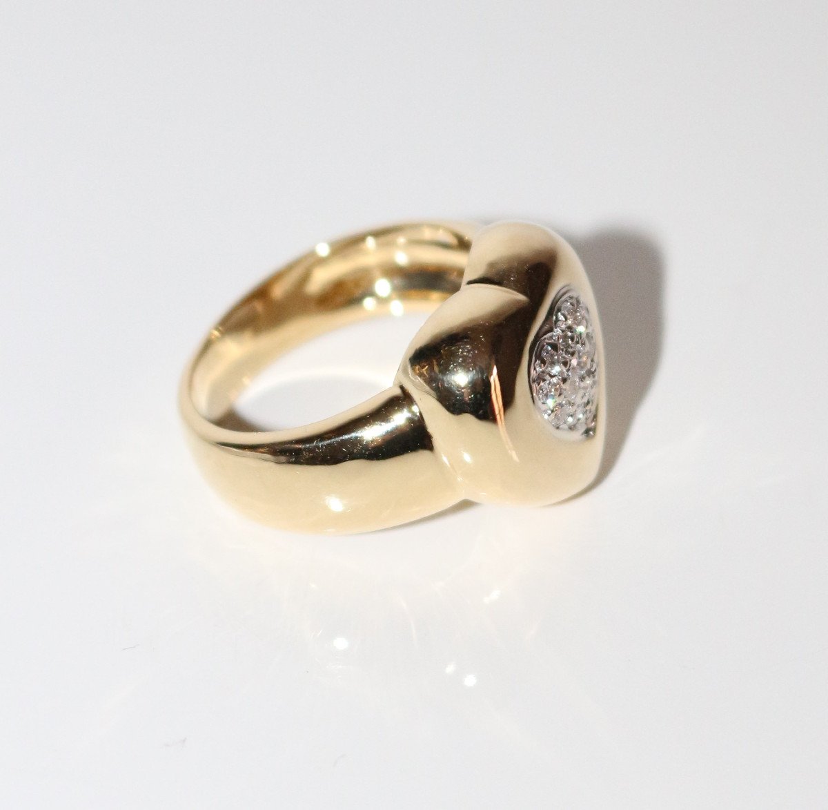 Bague Coeur Pavage Diamants