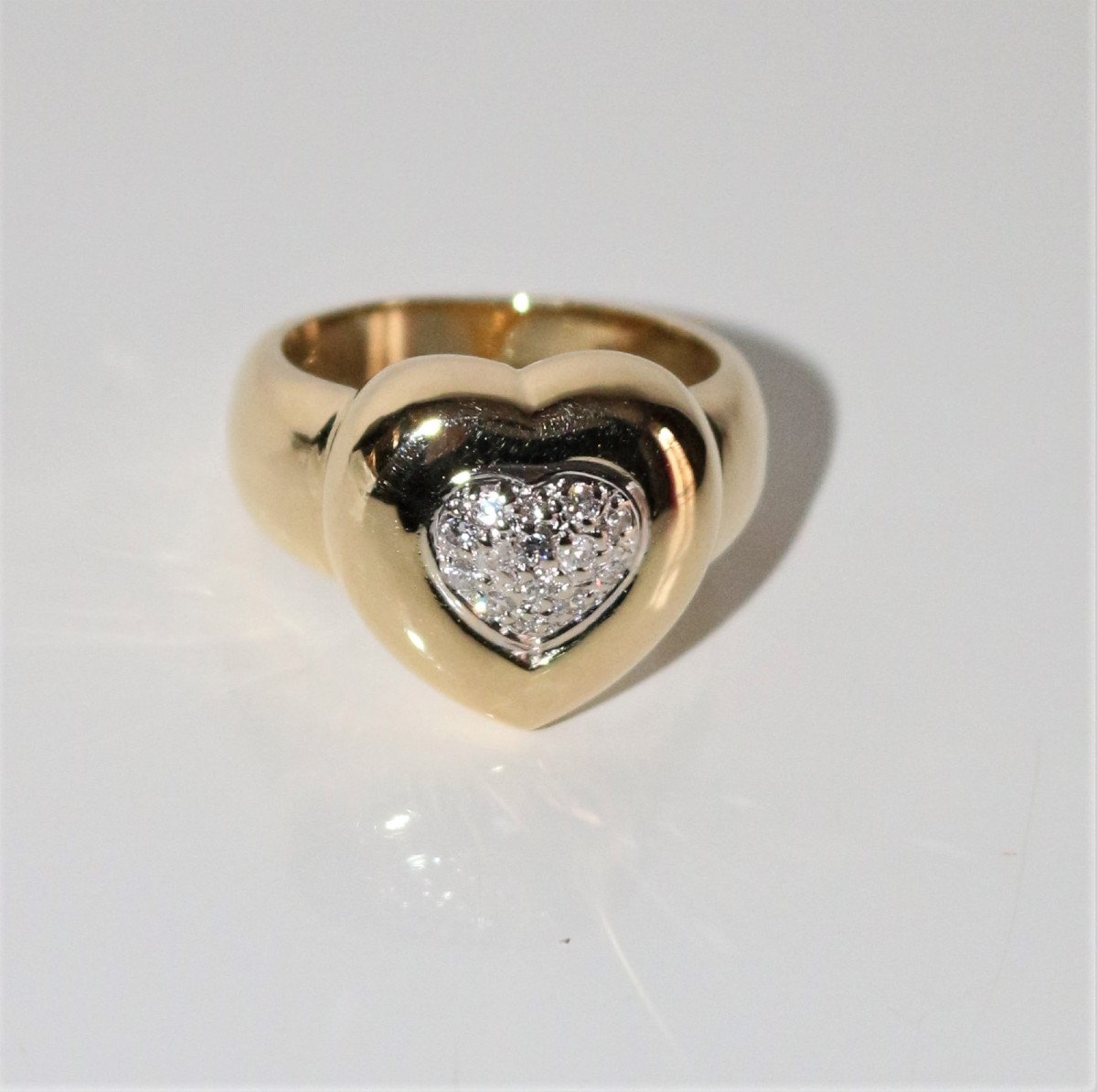 Bague Coeur Pavage Diamants