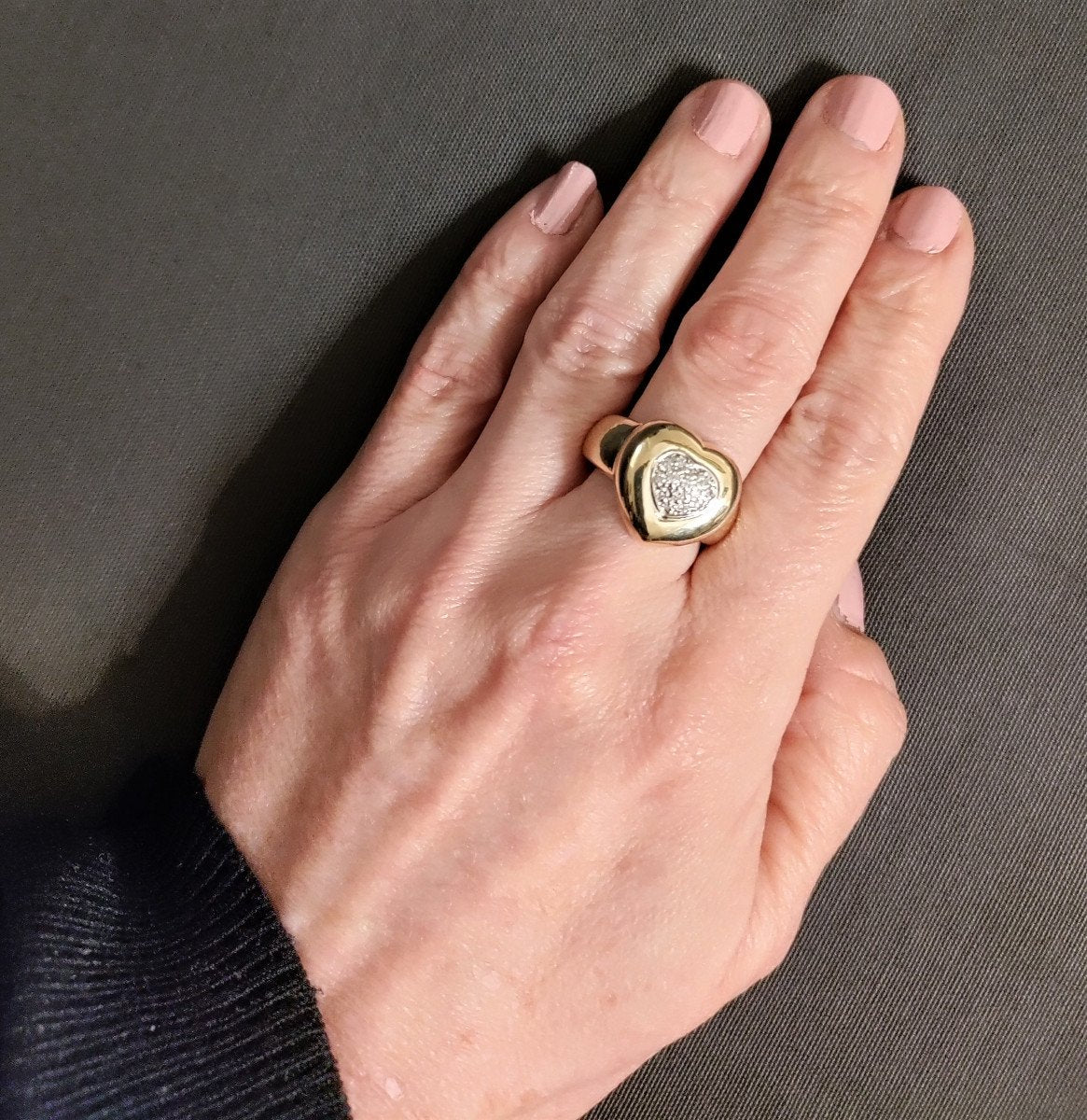 Bague Coeur Pavage Diamants