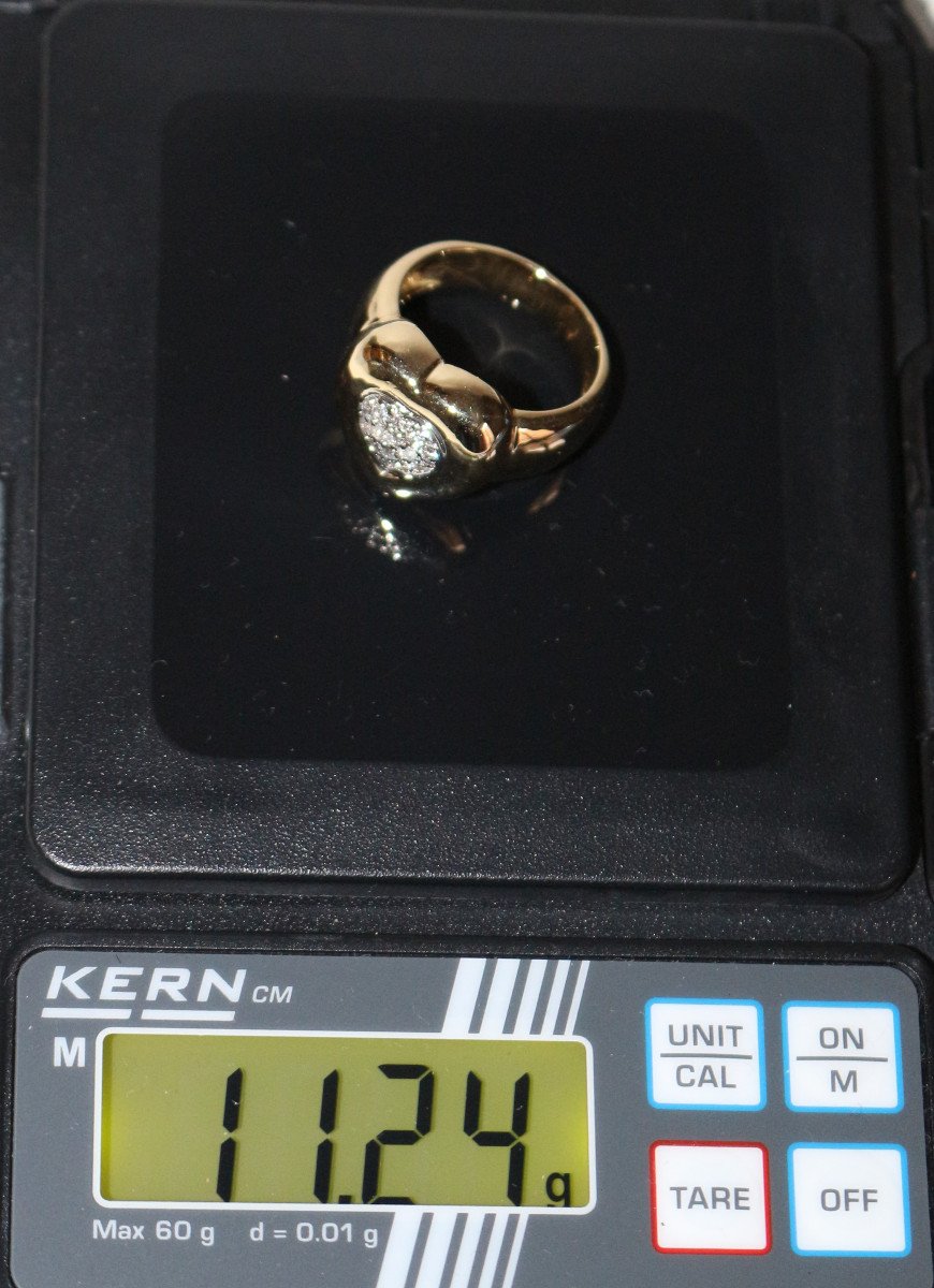 Bague Coeur Pavage Diamants