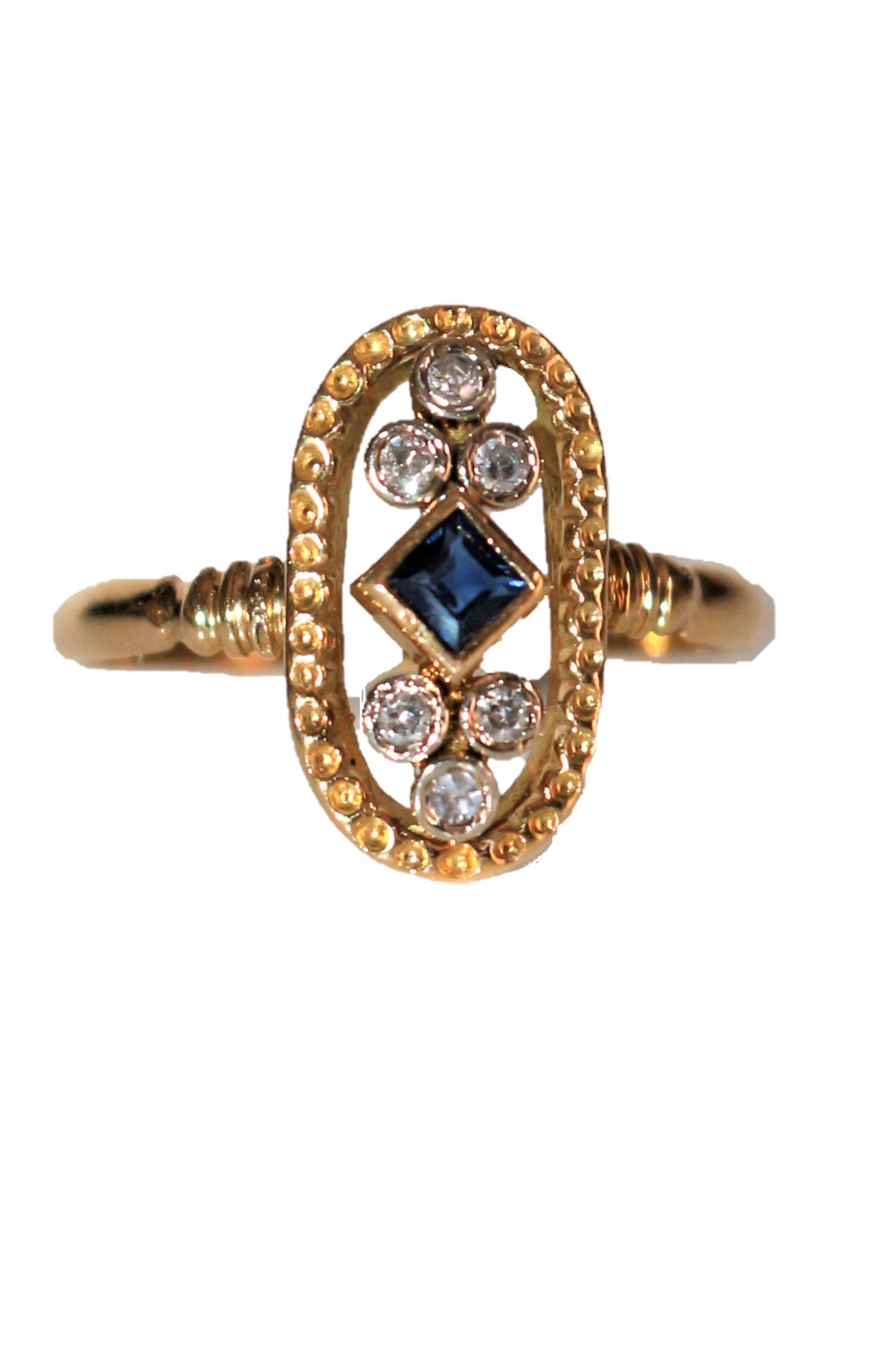 Bague Ovale Ajouré Saphir