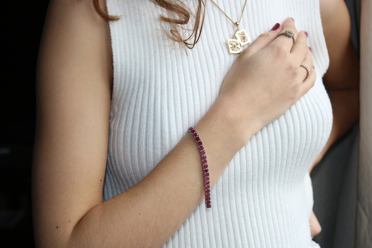 Bracelet Rubis Facettés