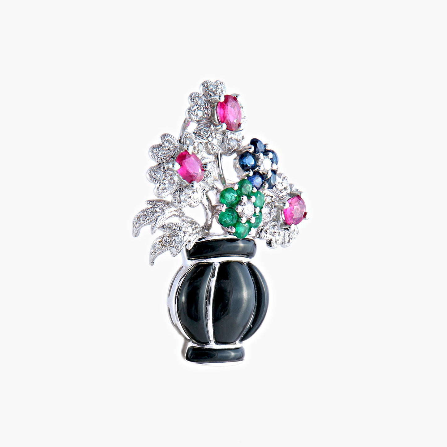 Broche-pendentif Panier De Fleurs