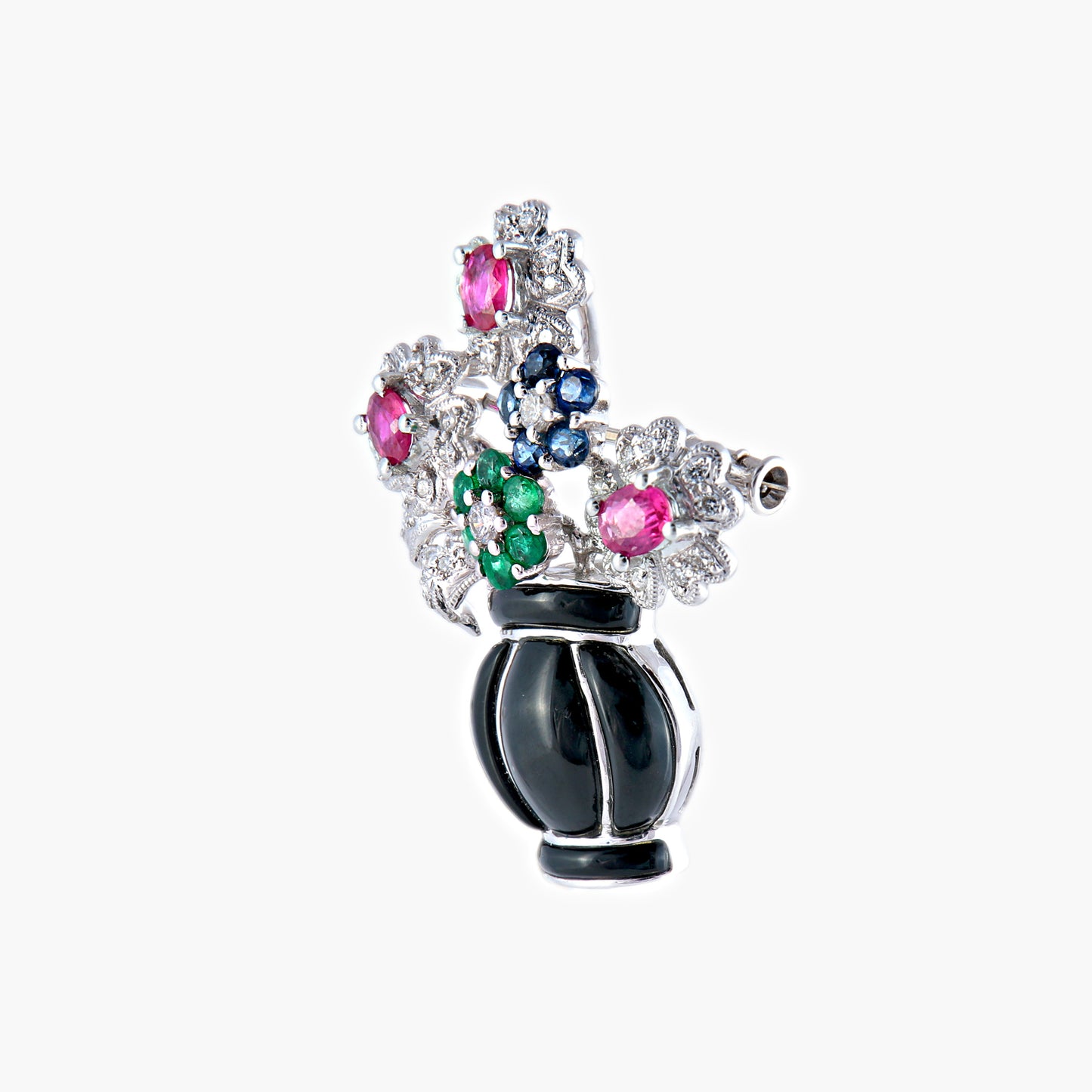 Broche-pendentif Panier De Fleurs