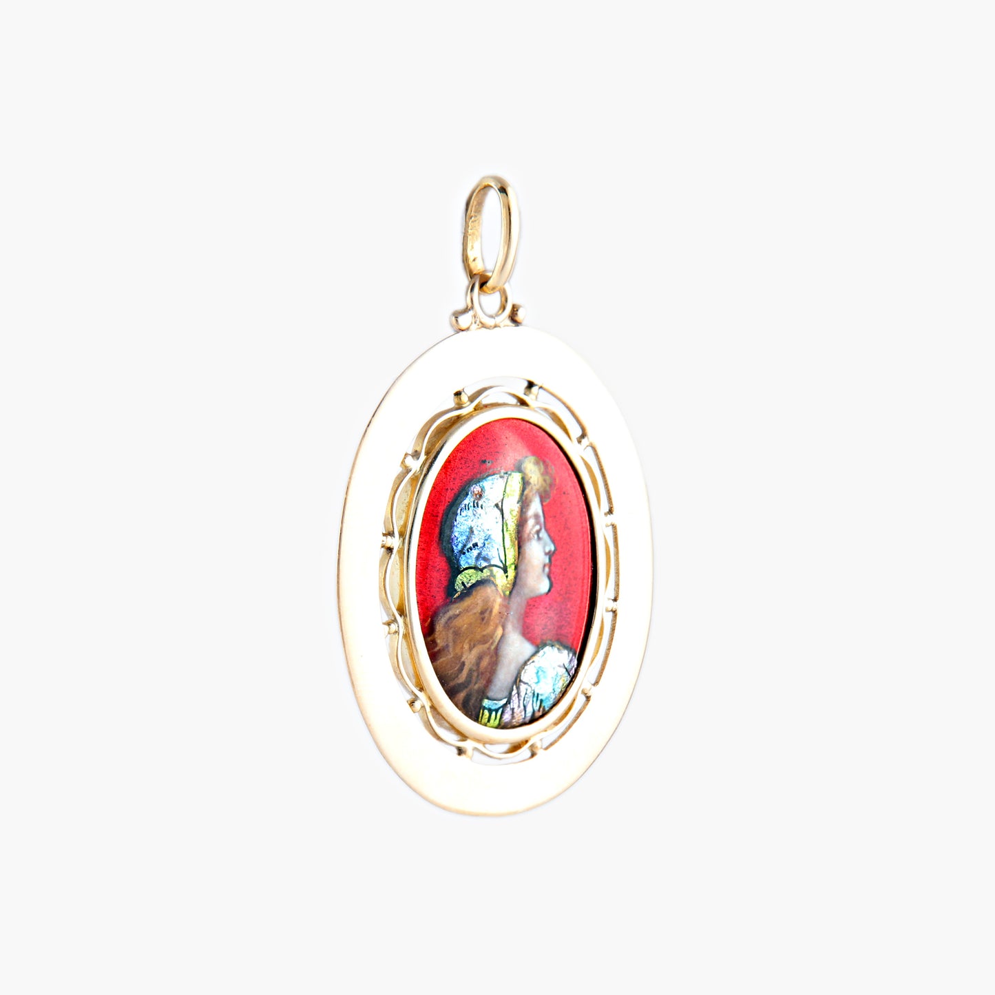 Médaille Profil De Femme émaux De Limoges