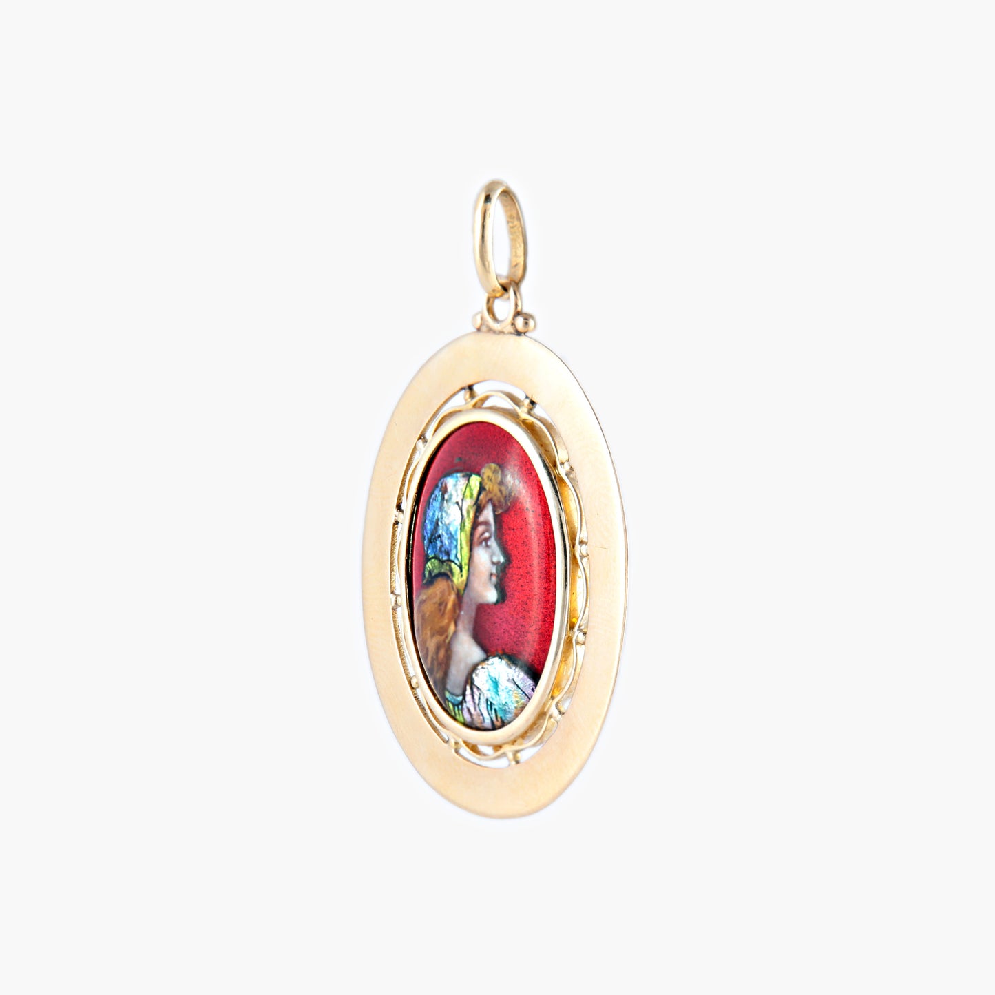 Médaille Profil De Femme émaux De Limoges