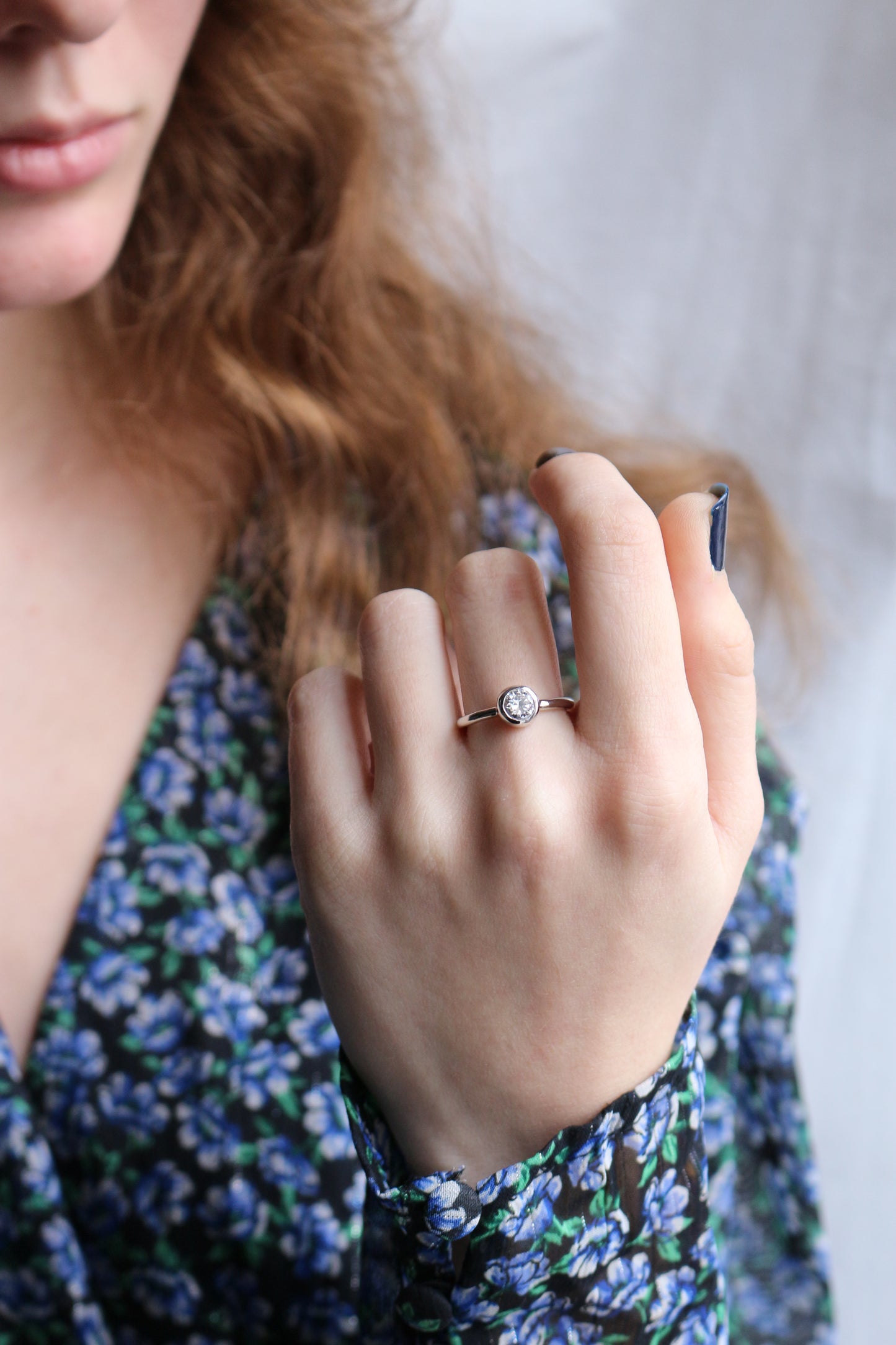 Bague Solitaire Avec Pli Certificat LFG