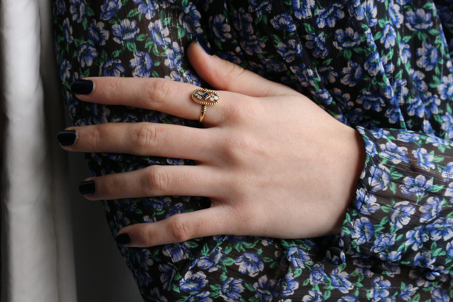 Bague Ovale Ajouré Saphir