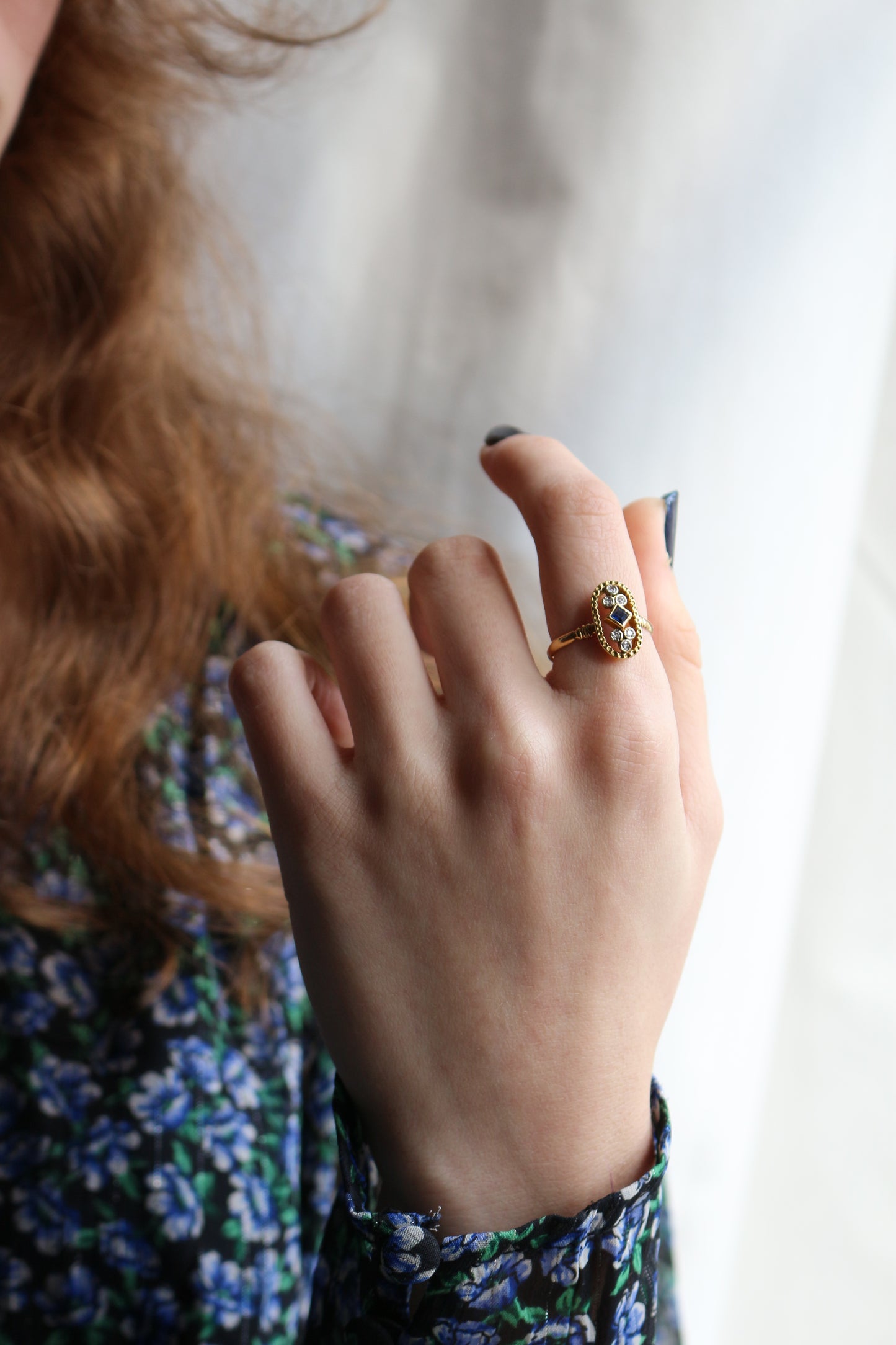 Bague Ovale Ajouré Saphir