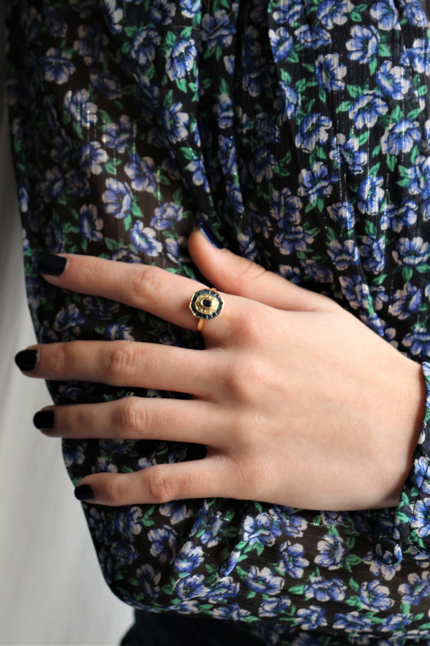 Bague Style Art Déco Saphirs