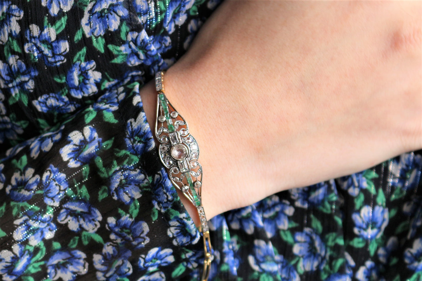 Bracelet Diamants Et émeraudes 1910