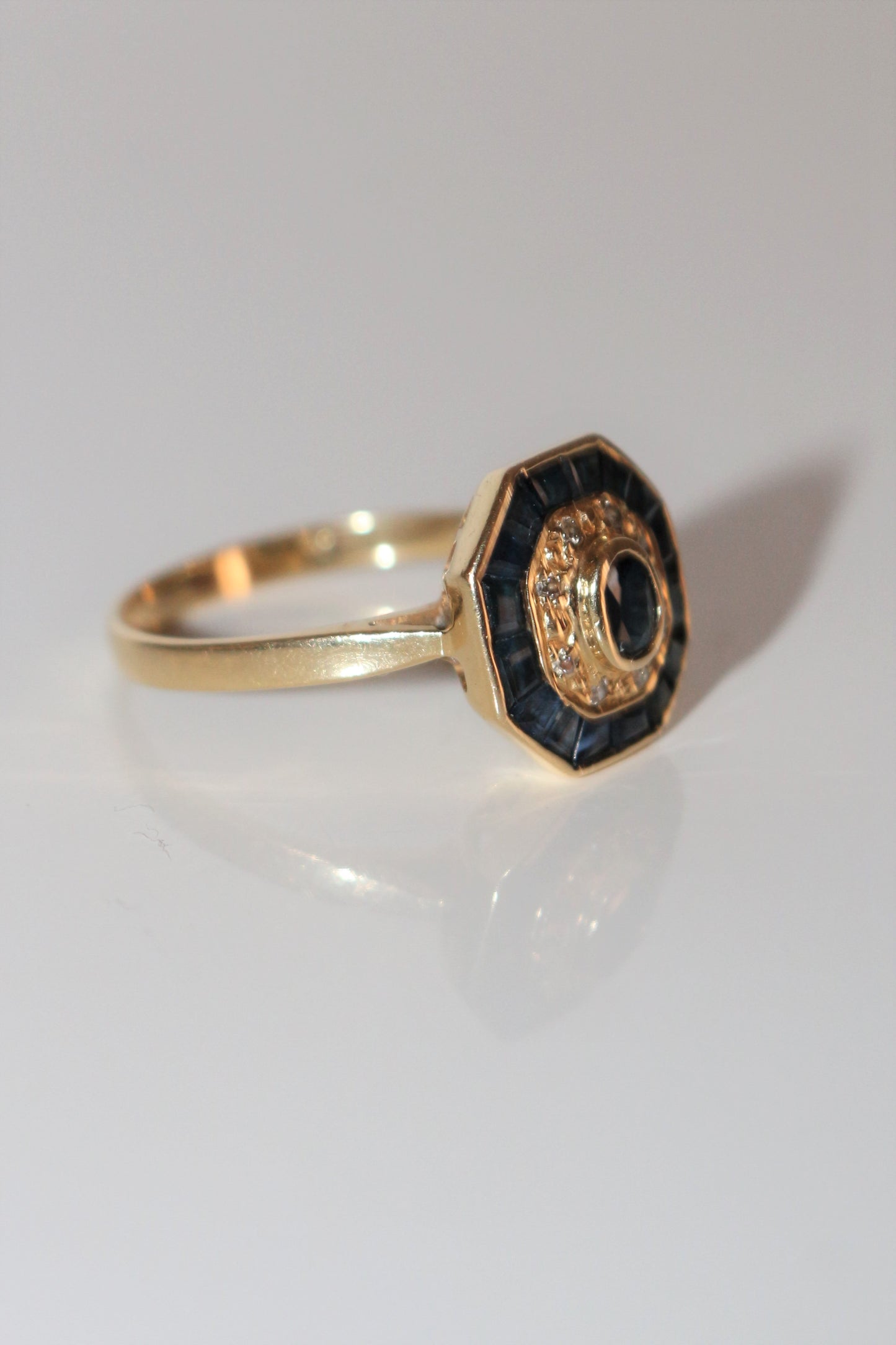 Bague Style Art Déco Saphirs
