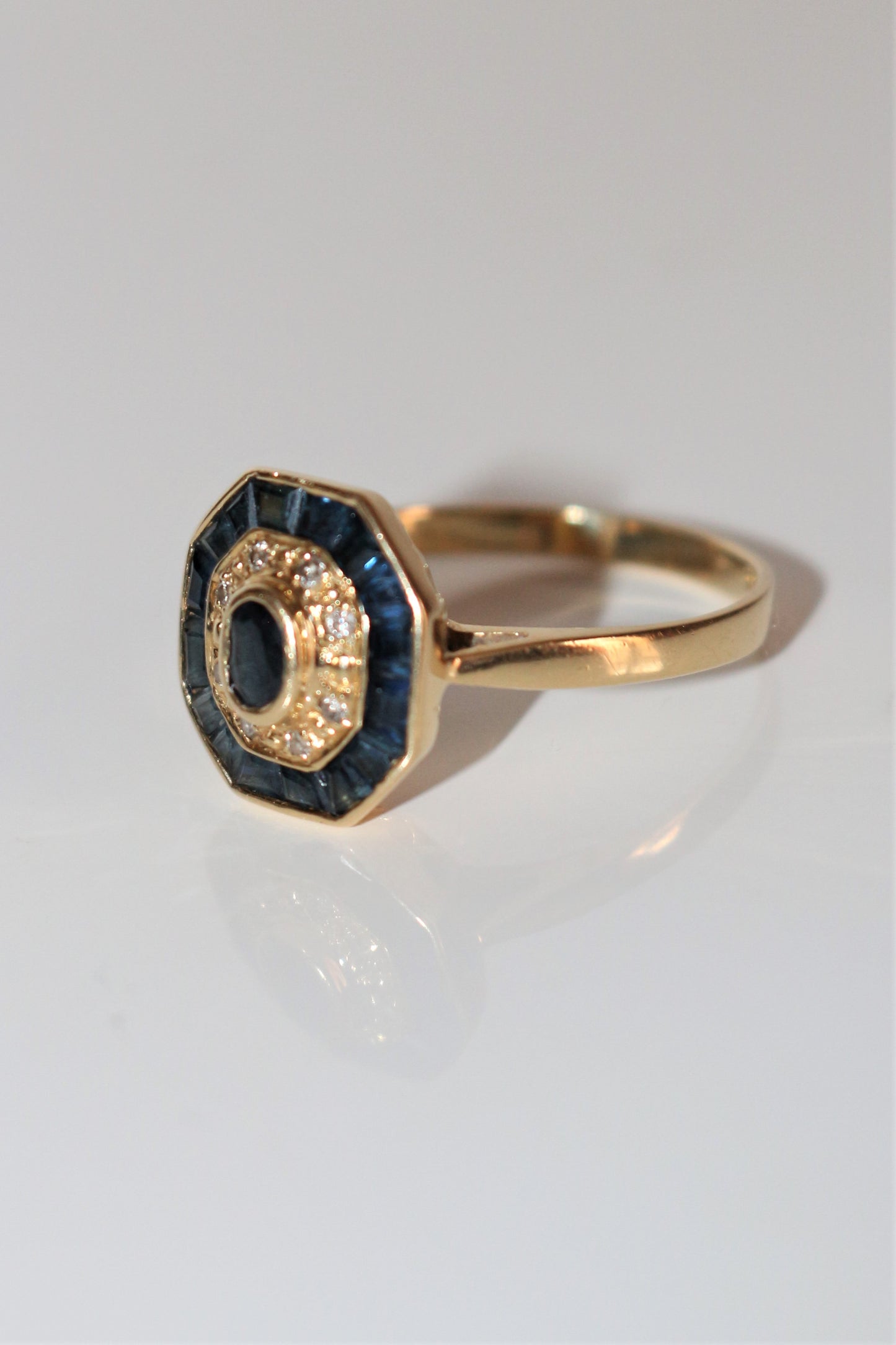 Bague Style Art Déco Saphirs
