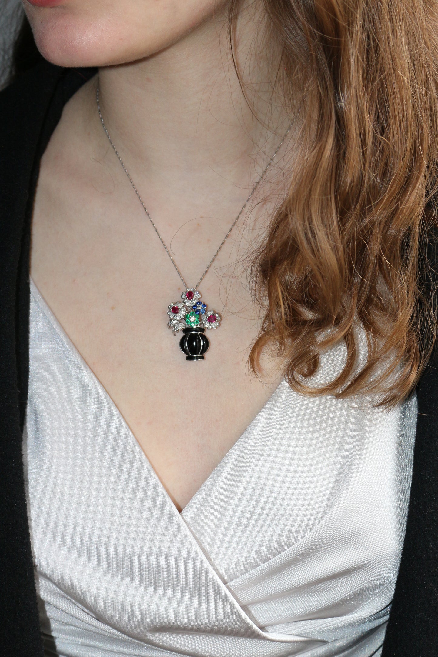 Broche-pendentif Panier De Fleurs