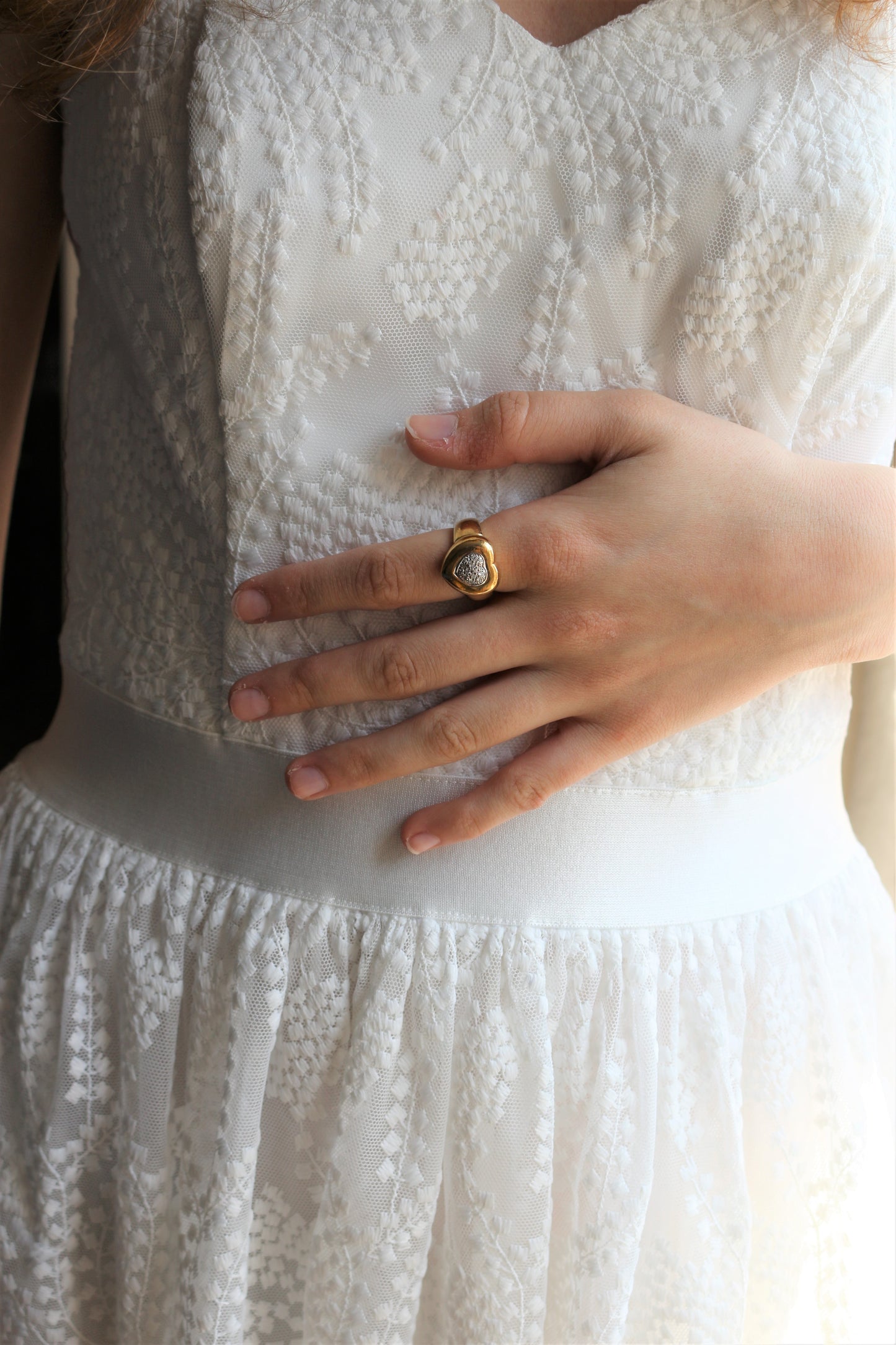 Bague Coeur Pavage Diamants