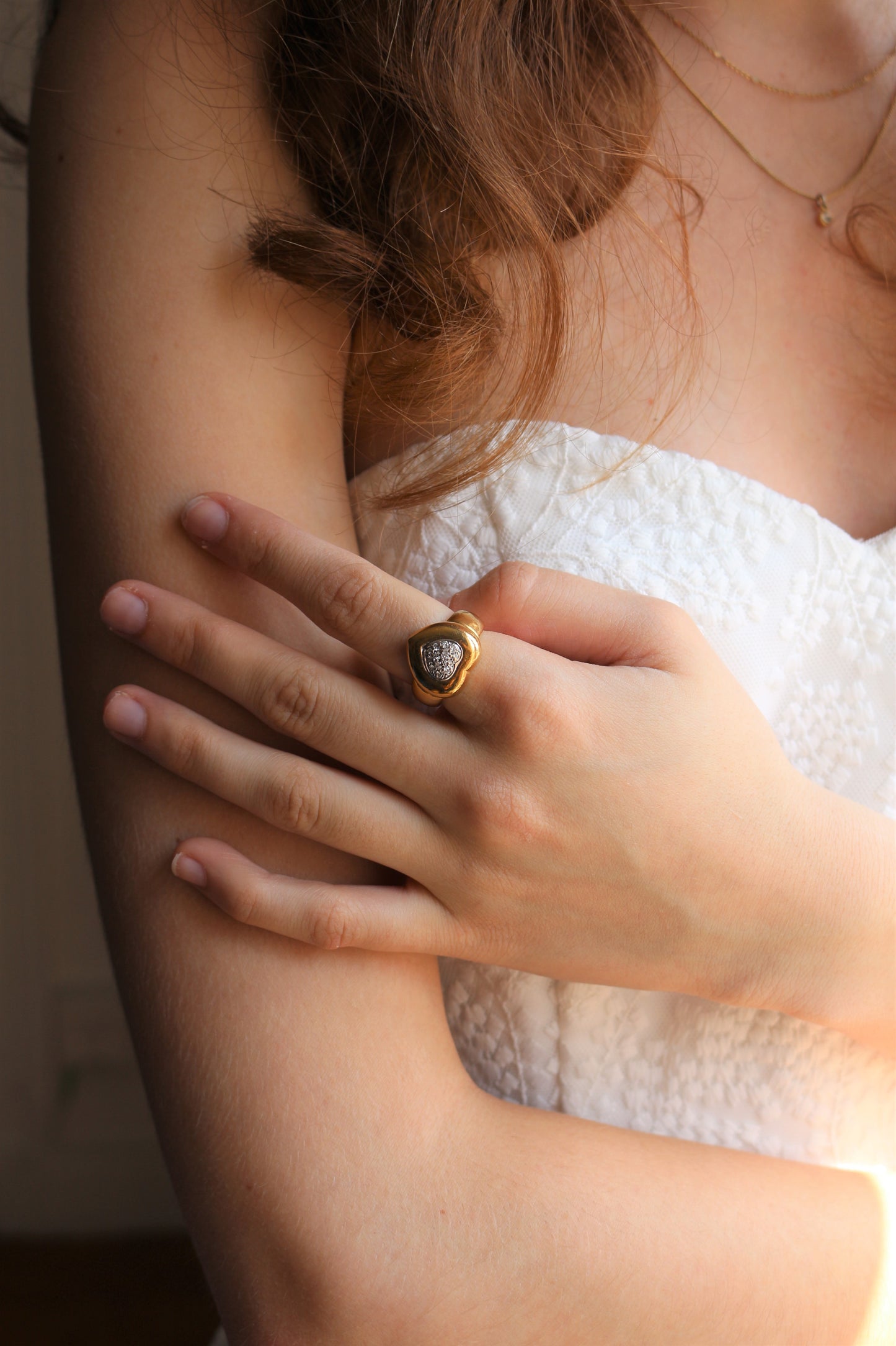 Bague Coeur Pavage Diamants