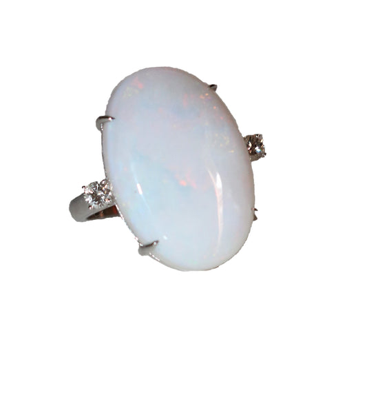 Bague Opale d'Australie diamants