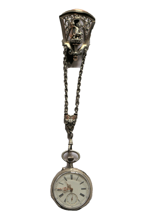 Châtelaine en argent 1860 Et Montre Gousset