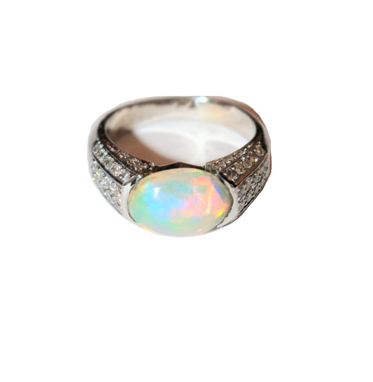 Bague opale Art Déco