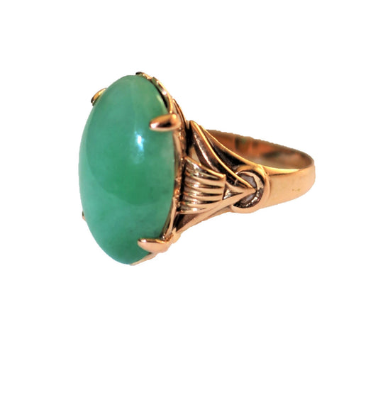 Bague Cabochon De Jade